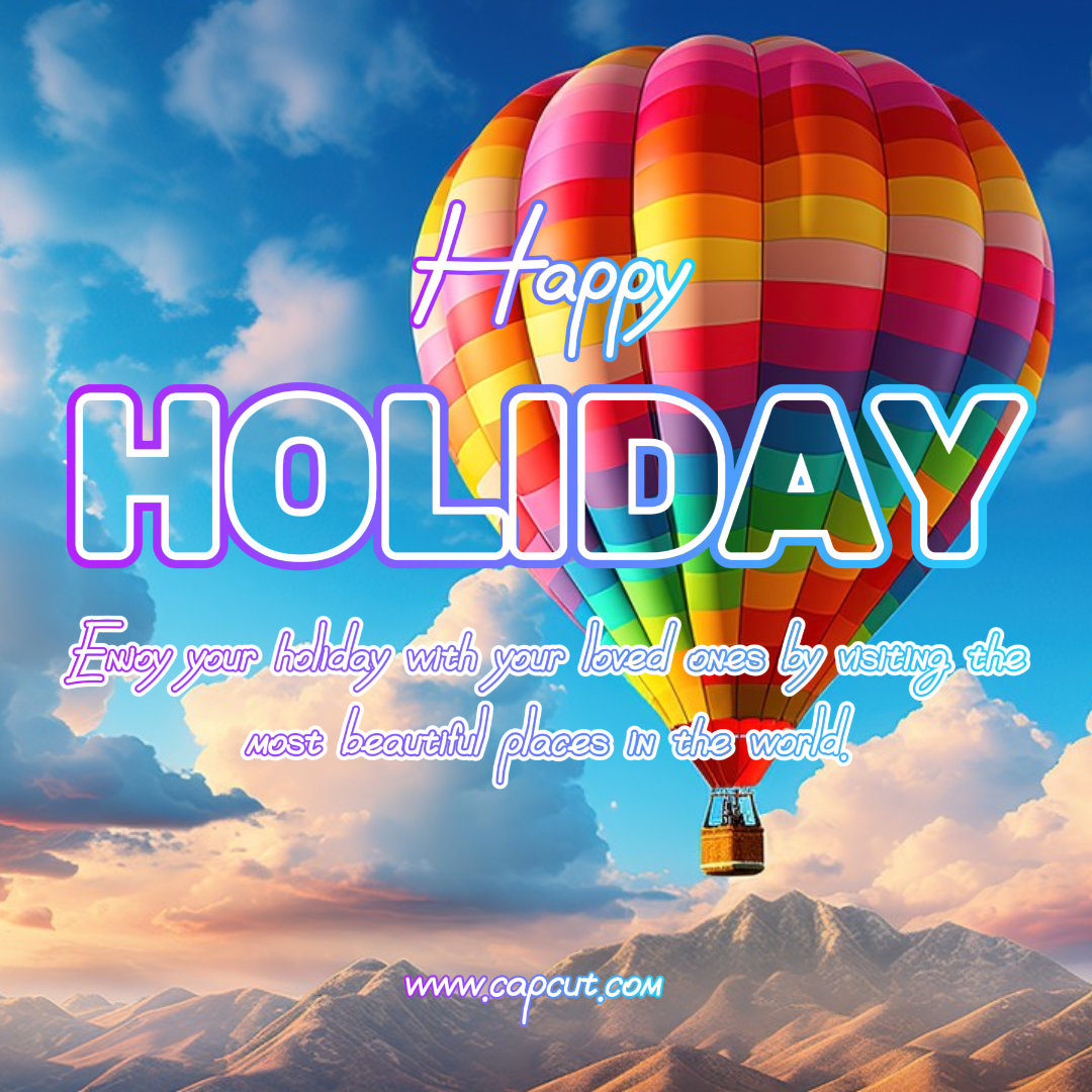 Poster Kreatif Industri Perjalanan Ucapan Harian Selamat Liburan Posting Instagram