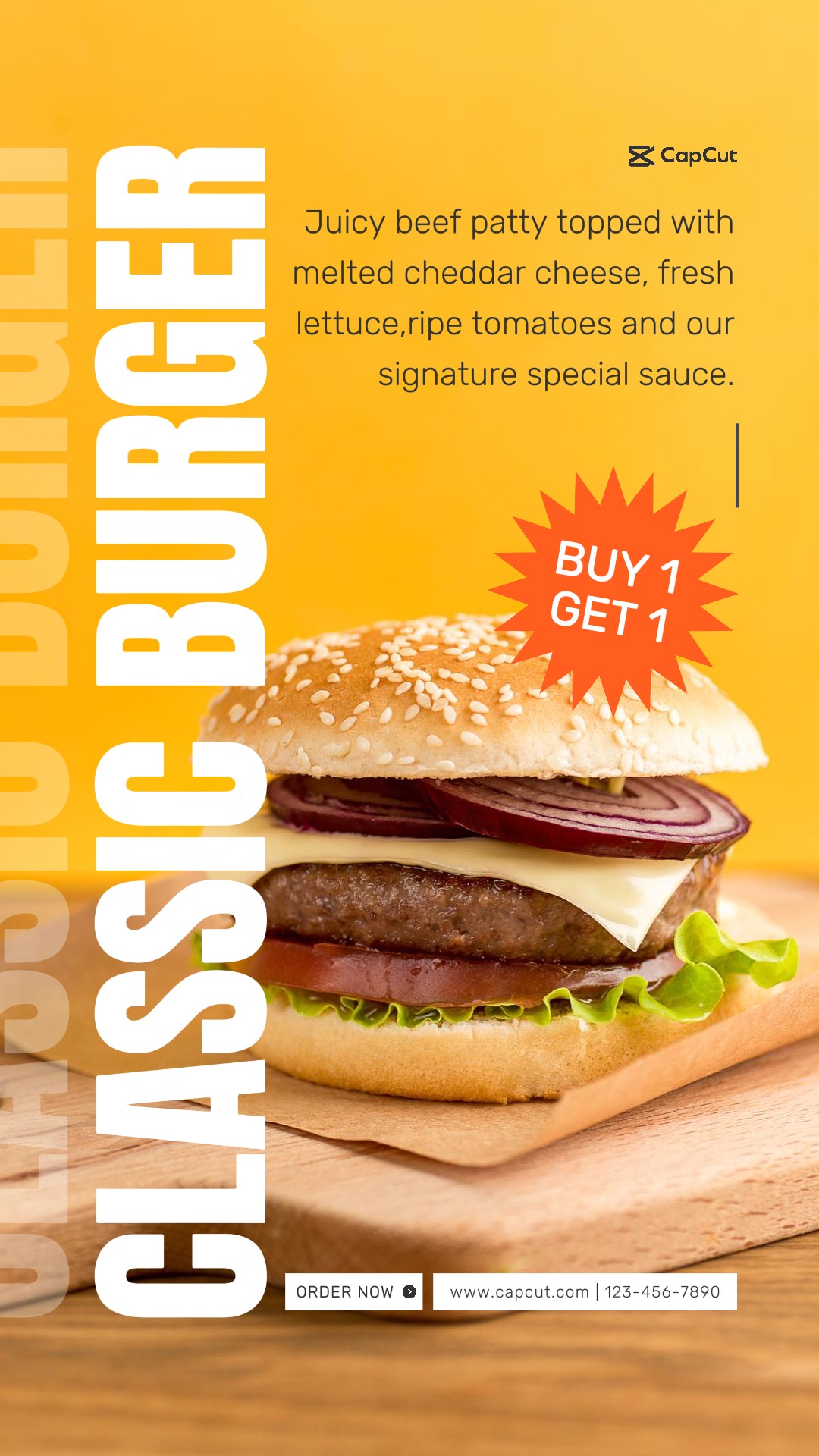 Promoción De Restaurante Minimalista Amarillo