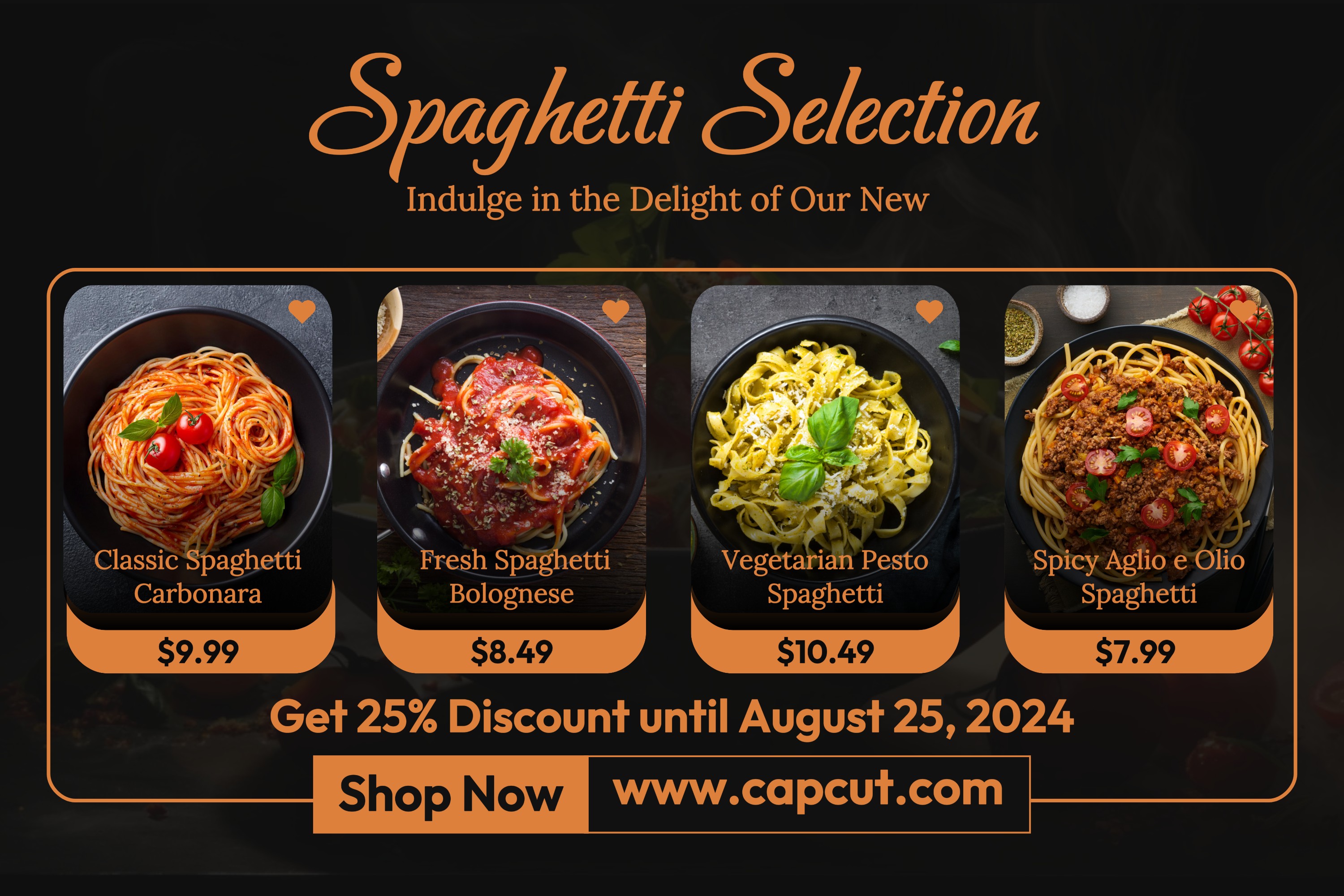 Food and Beverage Spaghetti Selection