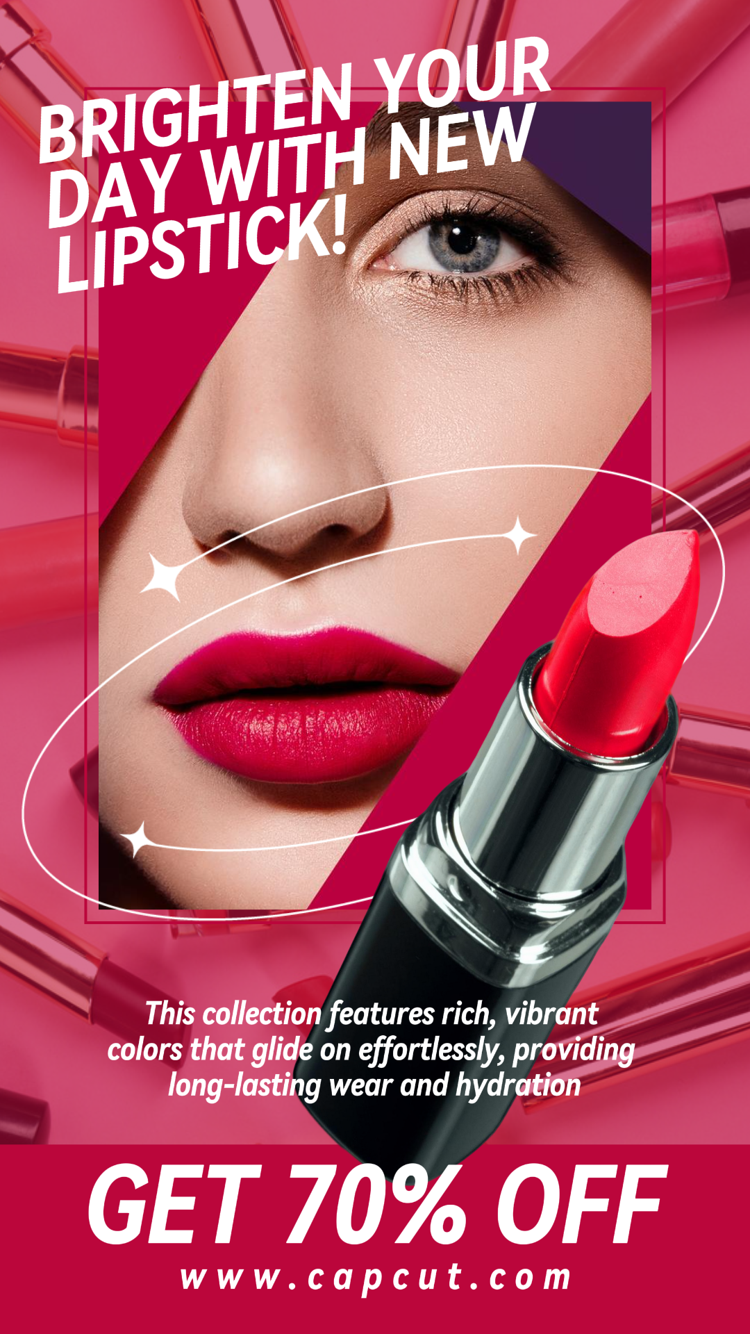 Beauty Care Marketing Poster Promoção Batom Instagram Story