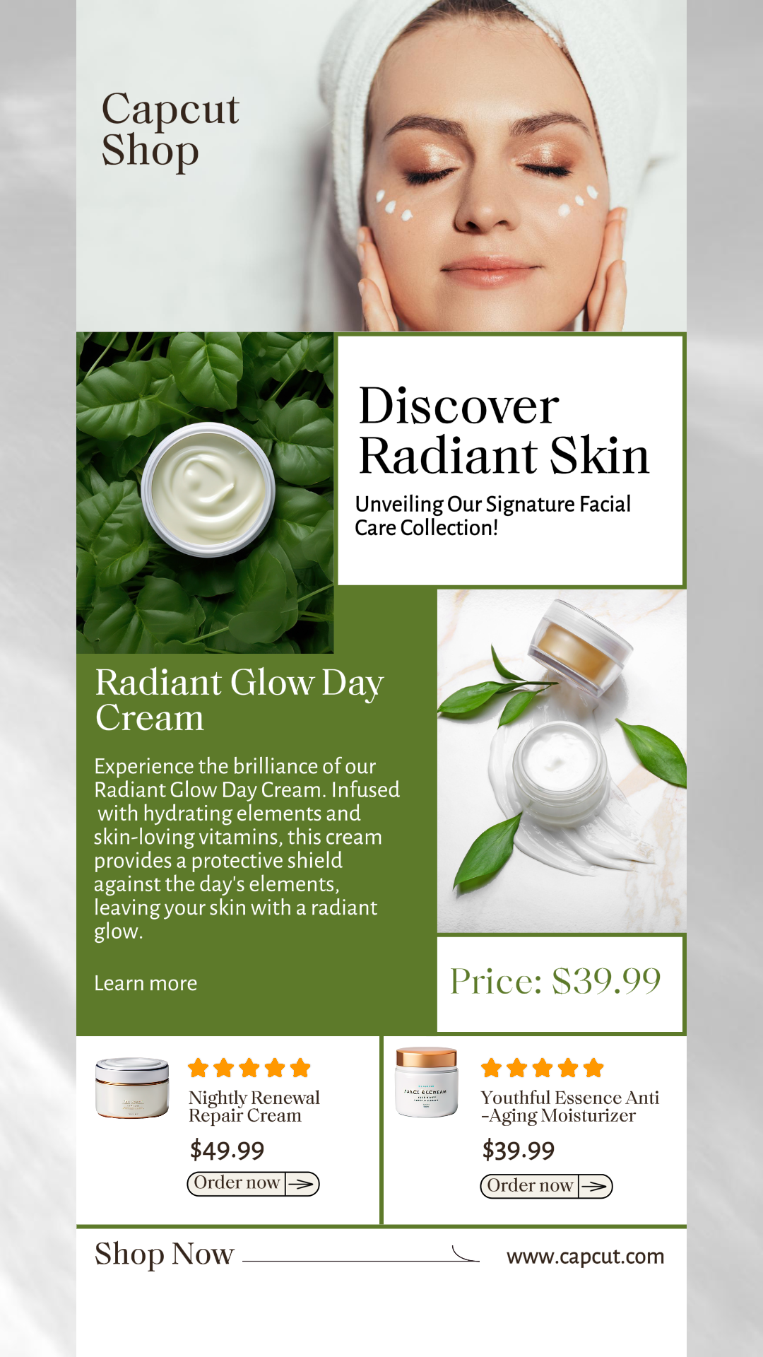 Exhibición De Productos De Crema Facial De Belleza Tiktok