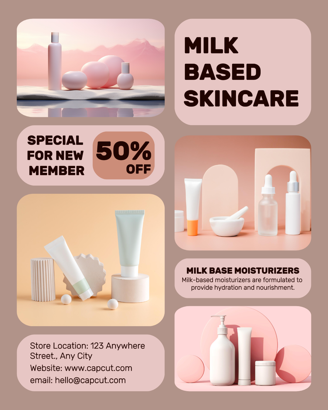 Tampilan Perawatan Kulit Berbasis Susu Kecantikan