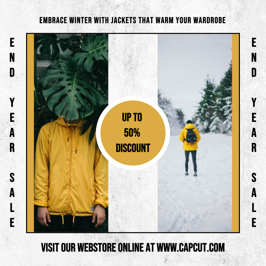 Veste de vente de fin d'année à la mode post Instagram