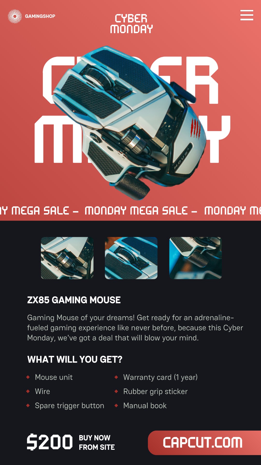 Promoção de venda de equipamentos de jogos Cyber Monday