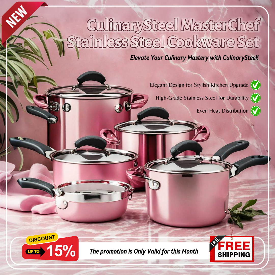 C-Commerce Rumah Tangga CulinarySteel MasterChef Peralatan Masak Stainless Steel Set Gambar Pahlawan