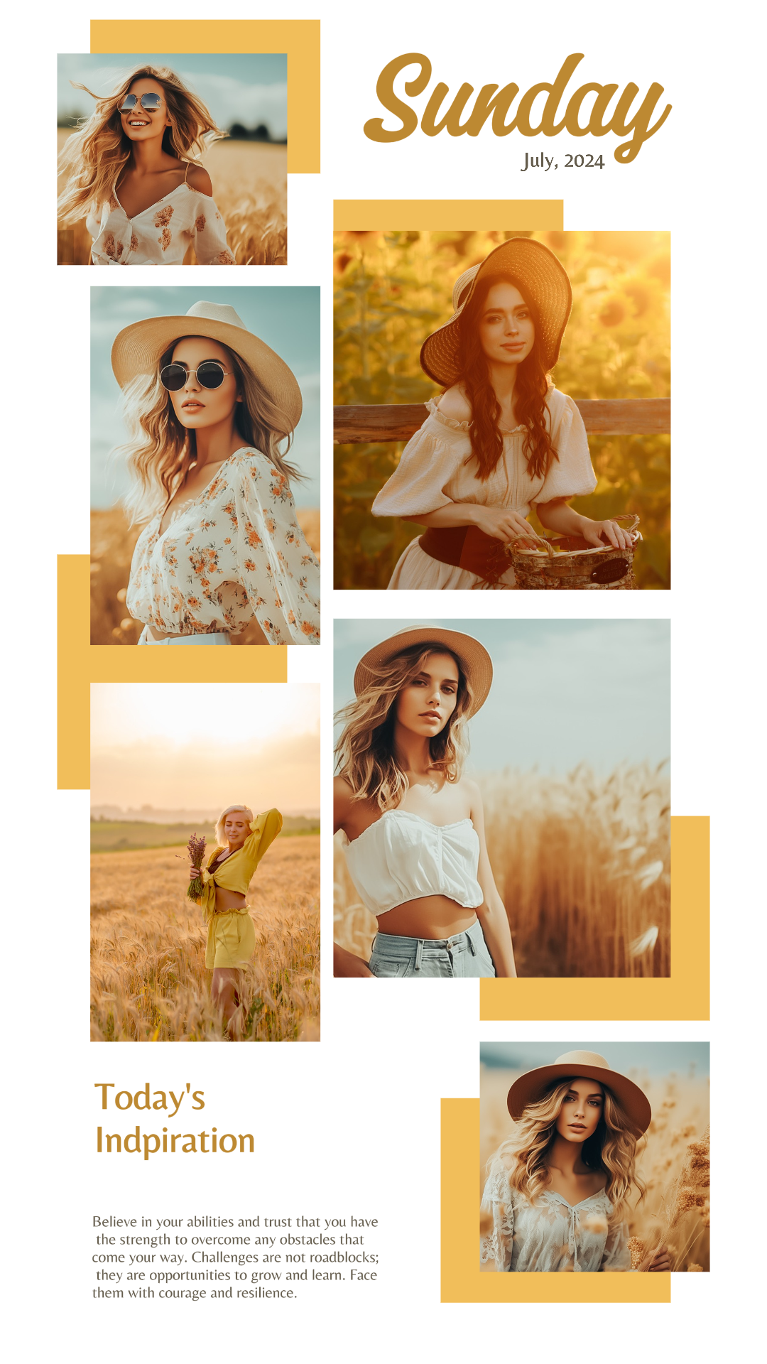 minimalist collage creative poster instagram personal photo album yellow