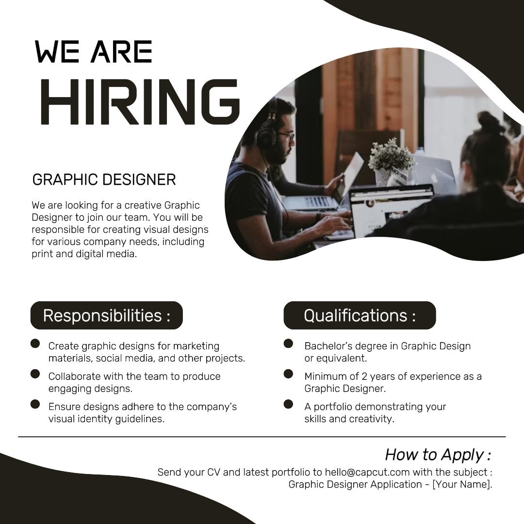 Cartel creativo de negocios y oficina que estamos contratando