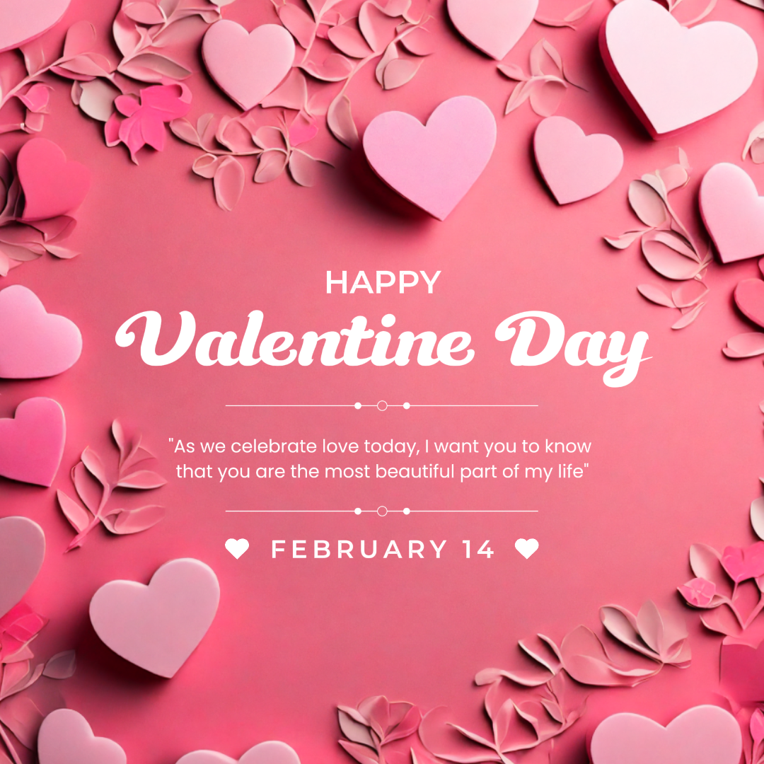 Salutations roses simples pour la Saint-Valentin pour la publication sur les réseaux sociaux