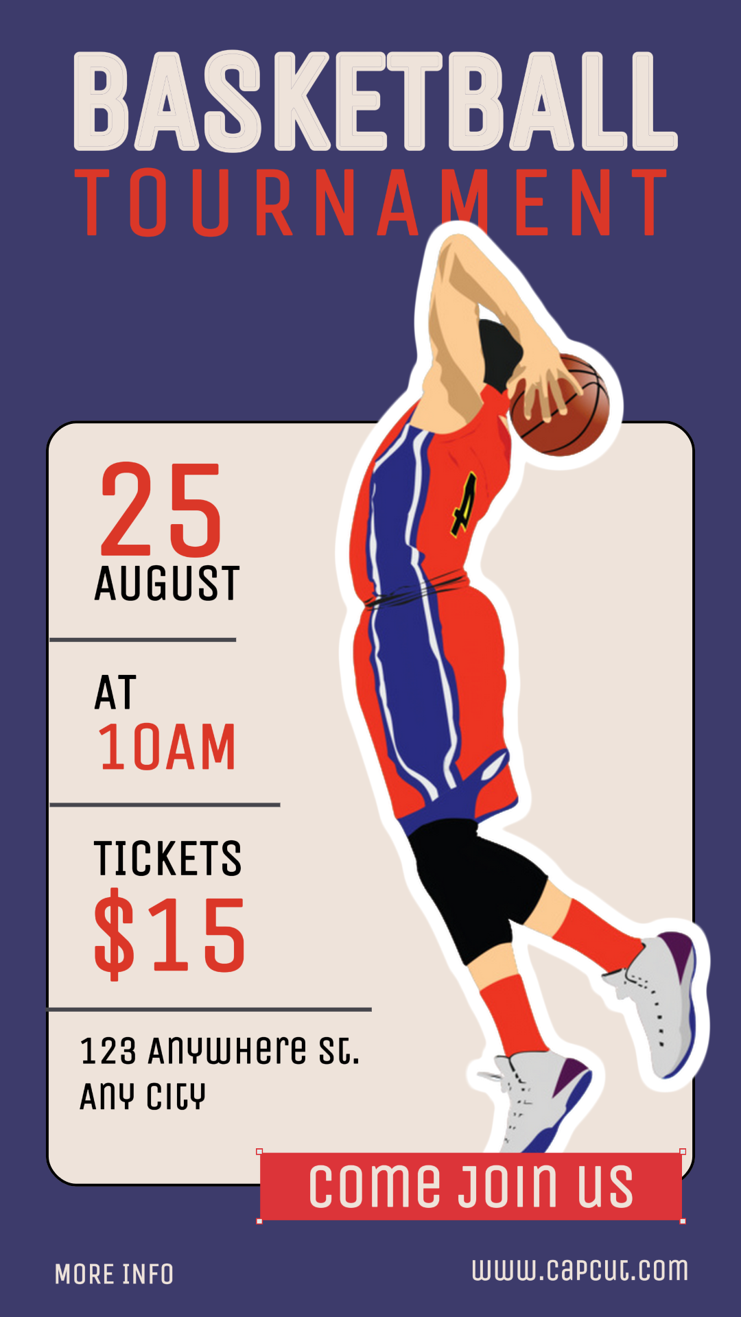 Entertainment Marketing Poster Basketball Tournament Instagram Story