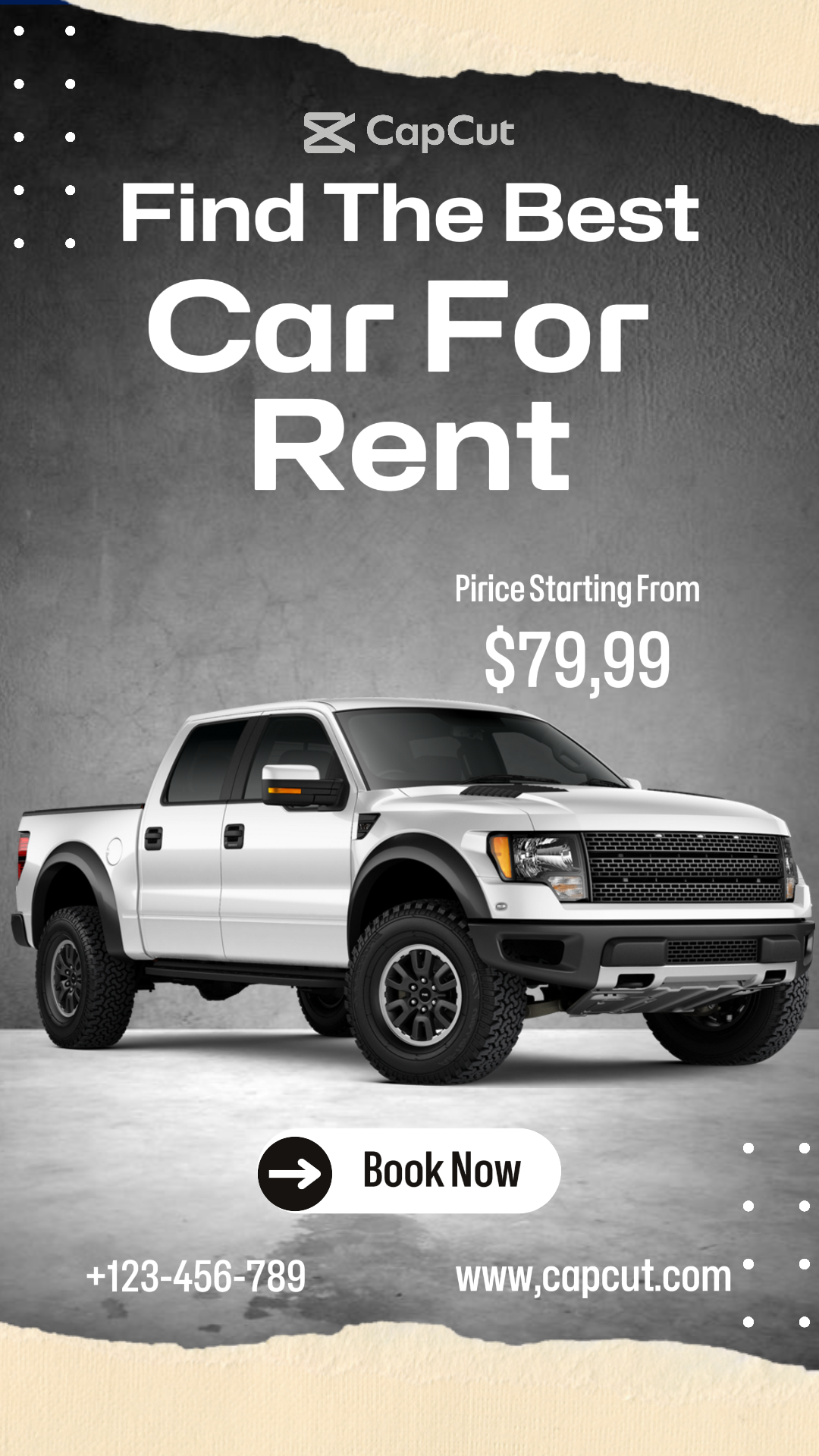 Cartaz de marketing de carros Aluguel de carros Instagram Story