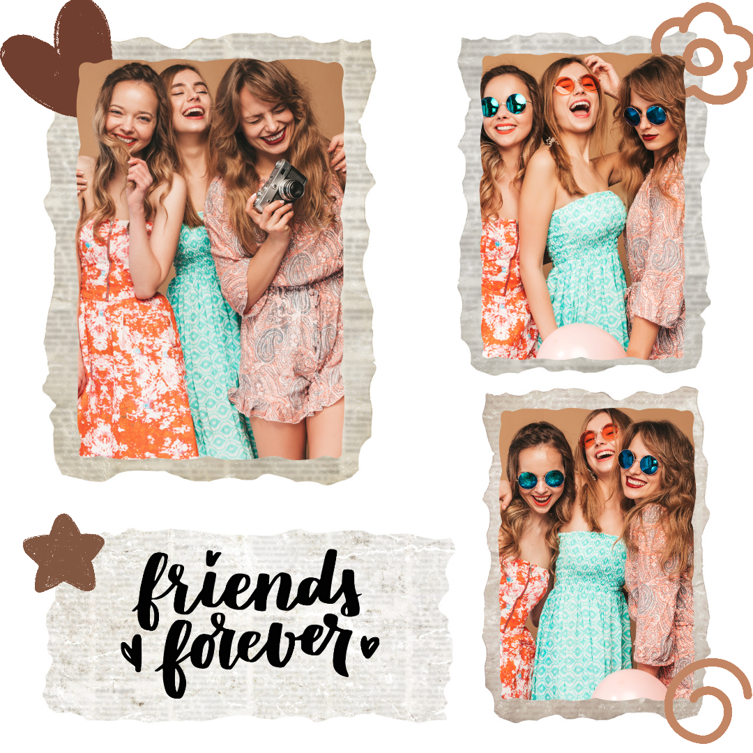 Friends Forever Collage minimaliste Post Instagram