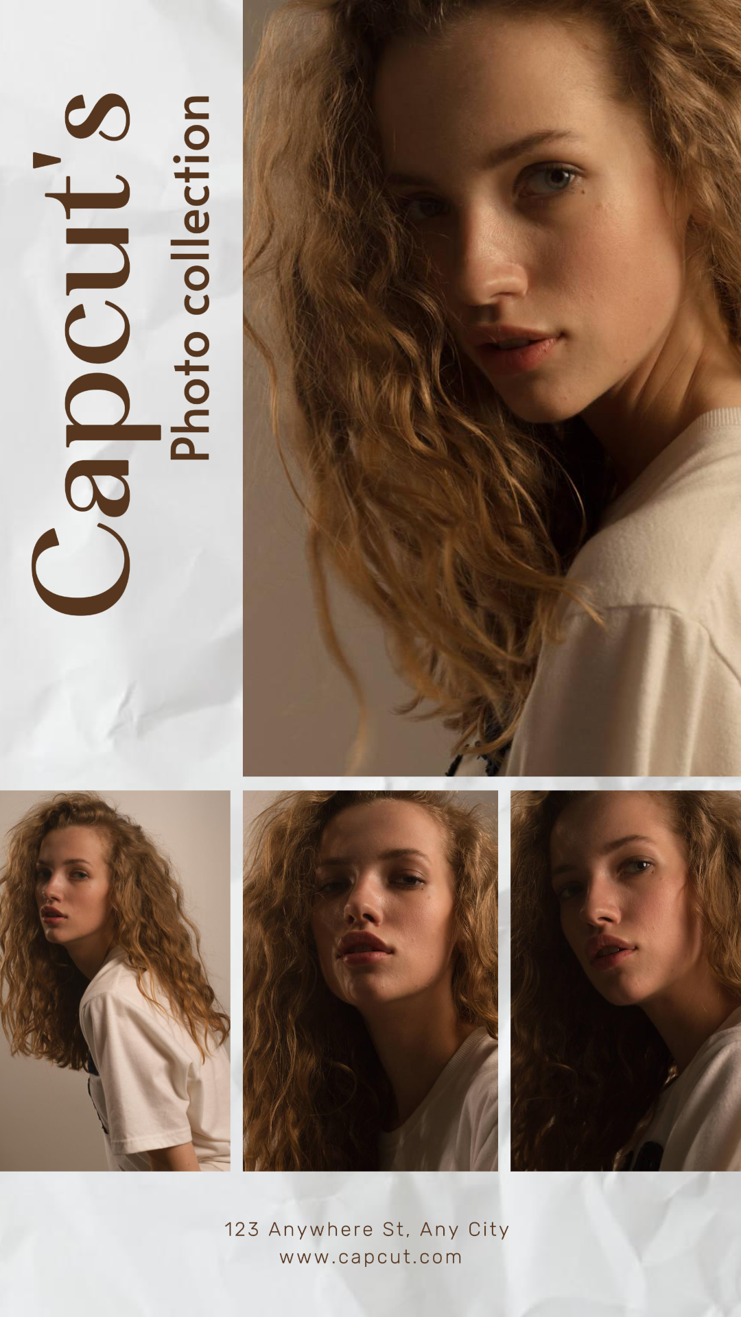 Colagem minimalista criativo cartaz instagram pessoal álbum de fotos Brown Texto