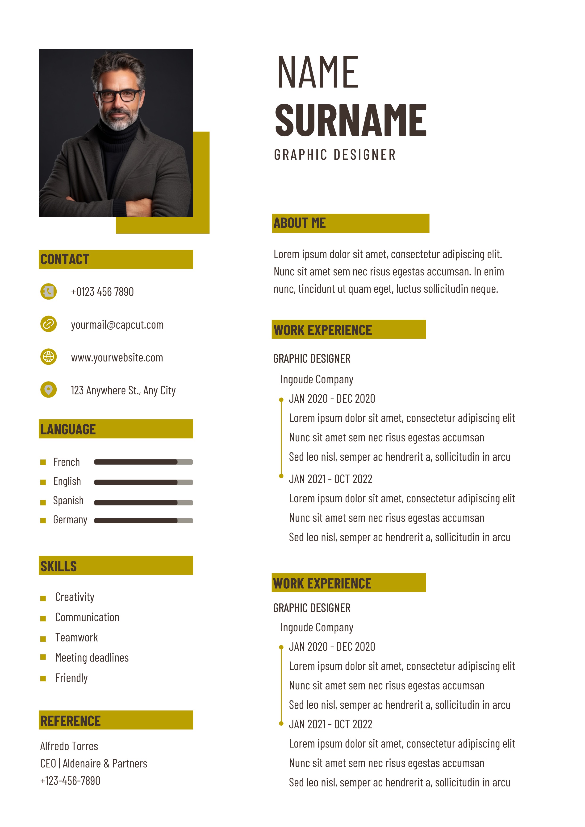 Business Graphic Designer Resume Minimalist