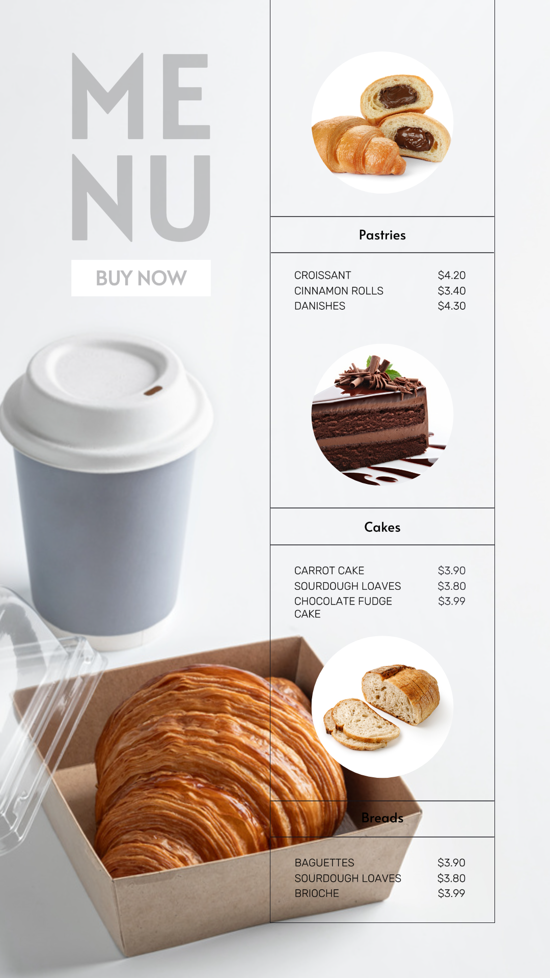 Food and Beverages Marketing Poster Food Menu Instagram Story Minimalist Style