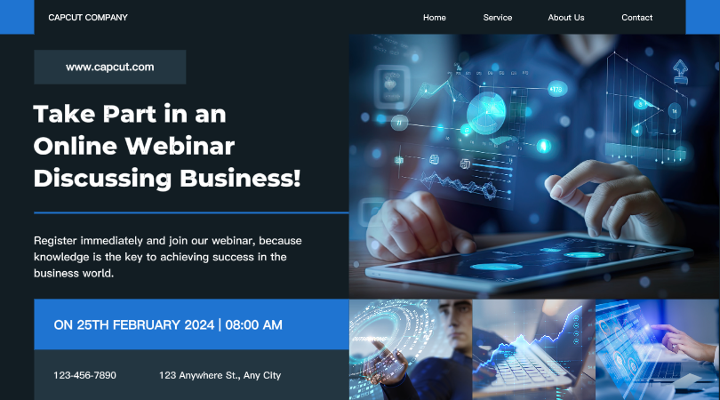 Business Webinar Facebook Ad Blue Modern