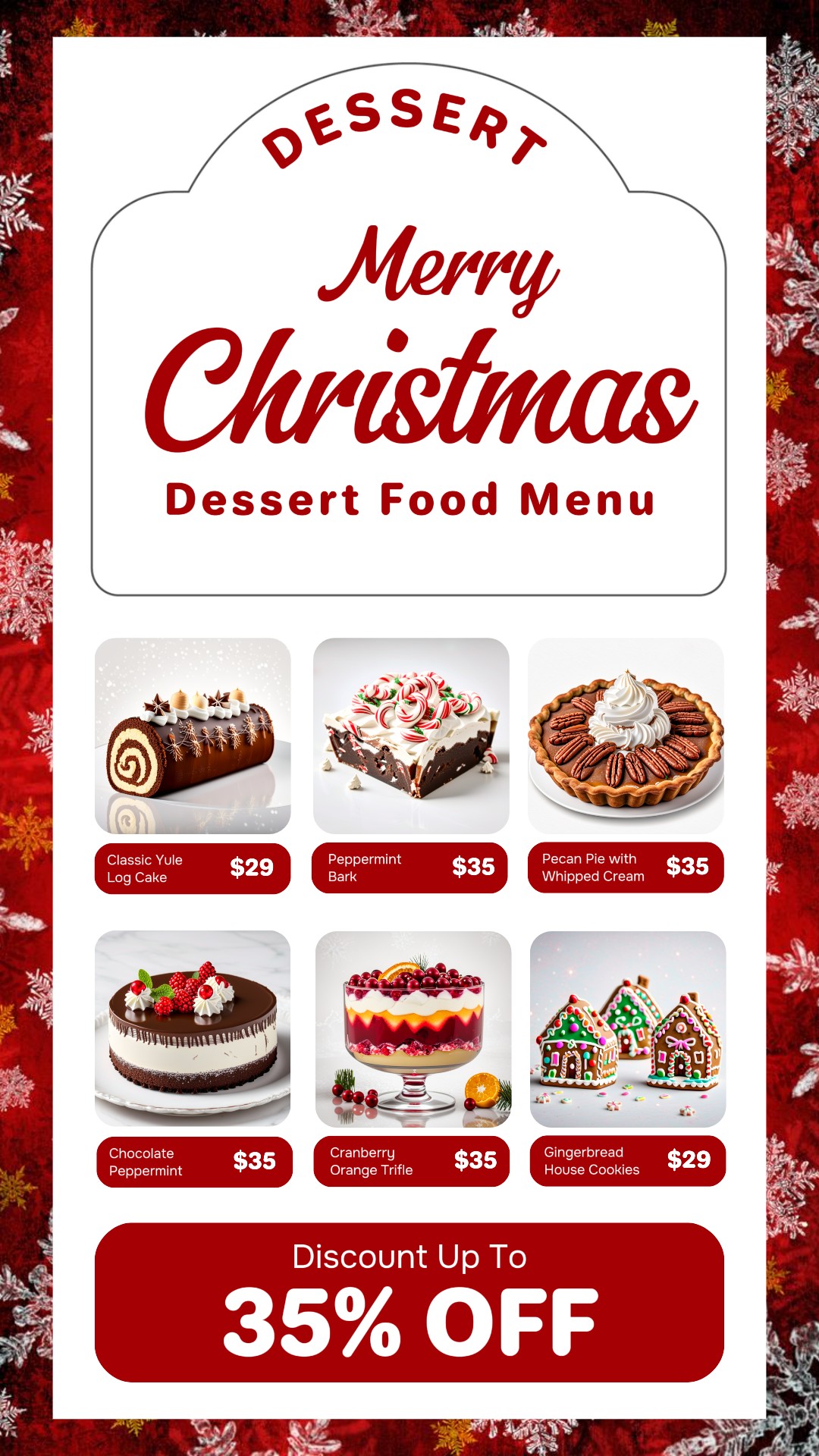 Promoção de Menu de Sobremesa de Natal