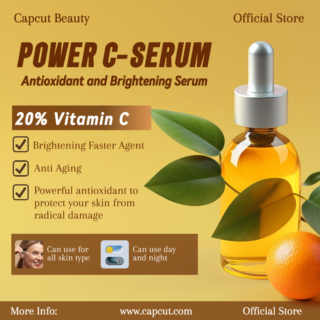 Affichage du sérum de vitamine C de beauté post Instagram