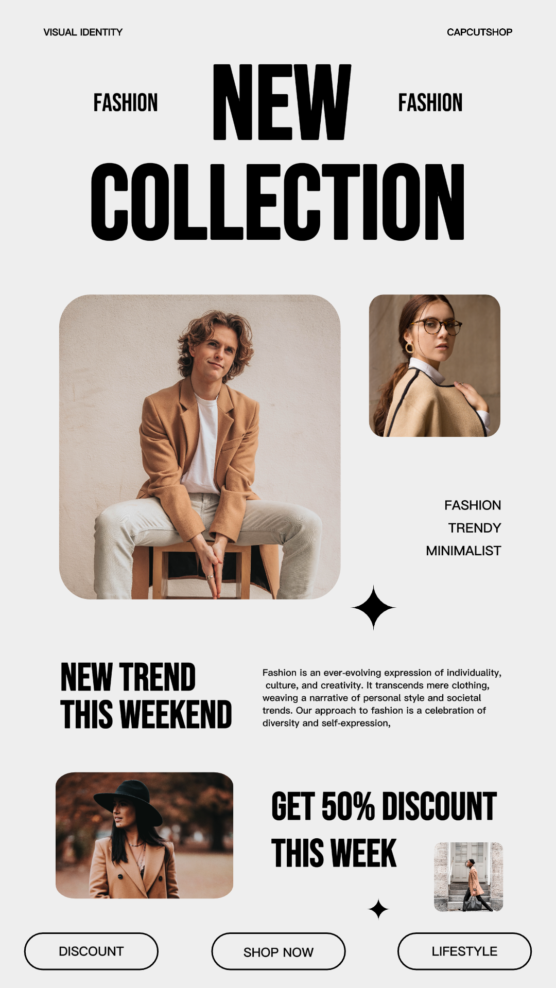 Nueva colección minimalista gris Historia de Instagram