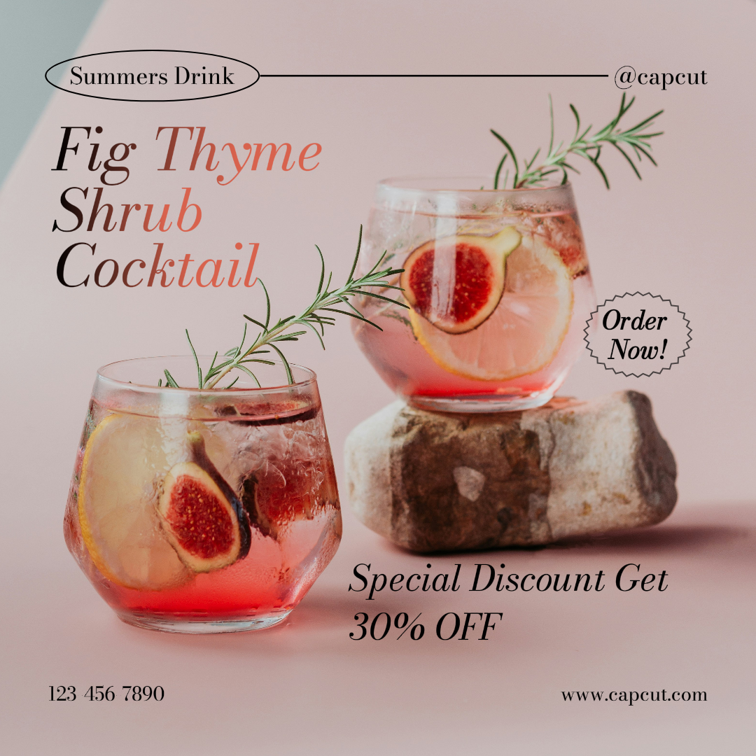 Promotion des boissons d'été Instagram Post Gradient Black