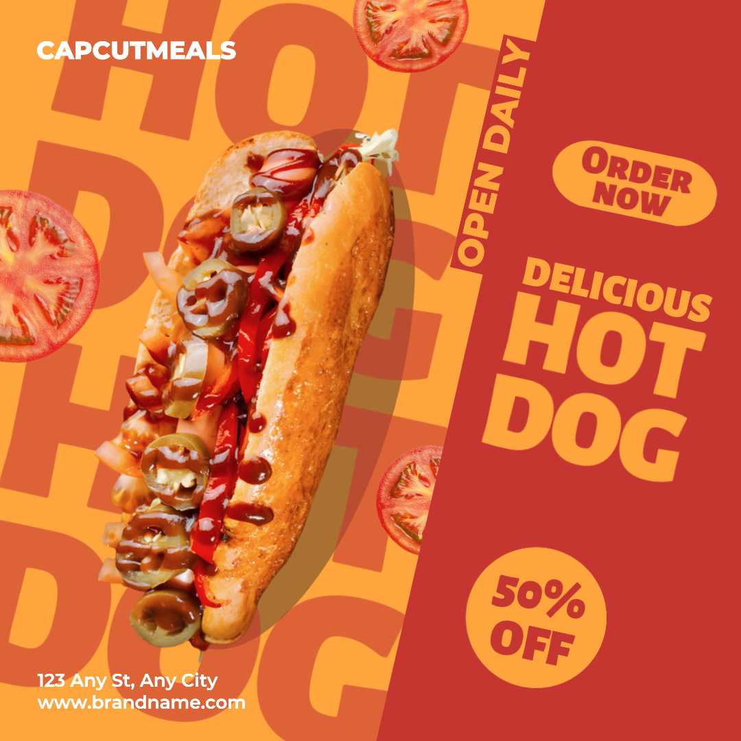 Delicious hot dog promotion sale Instagram post