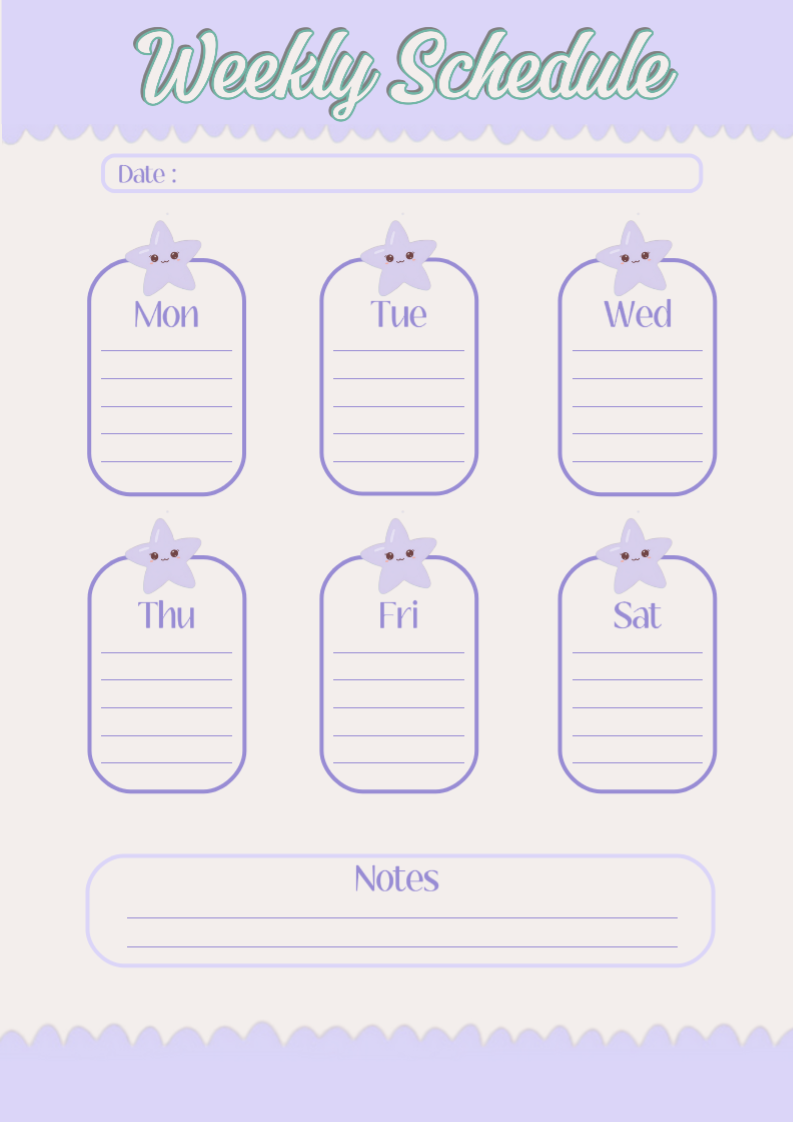 Planificador Semanal Lindo Tema