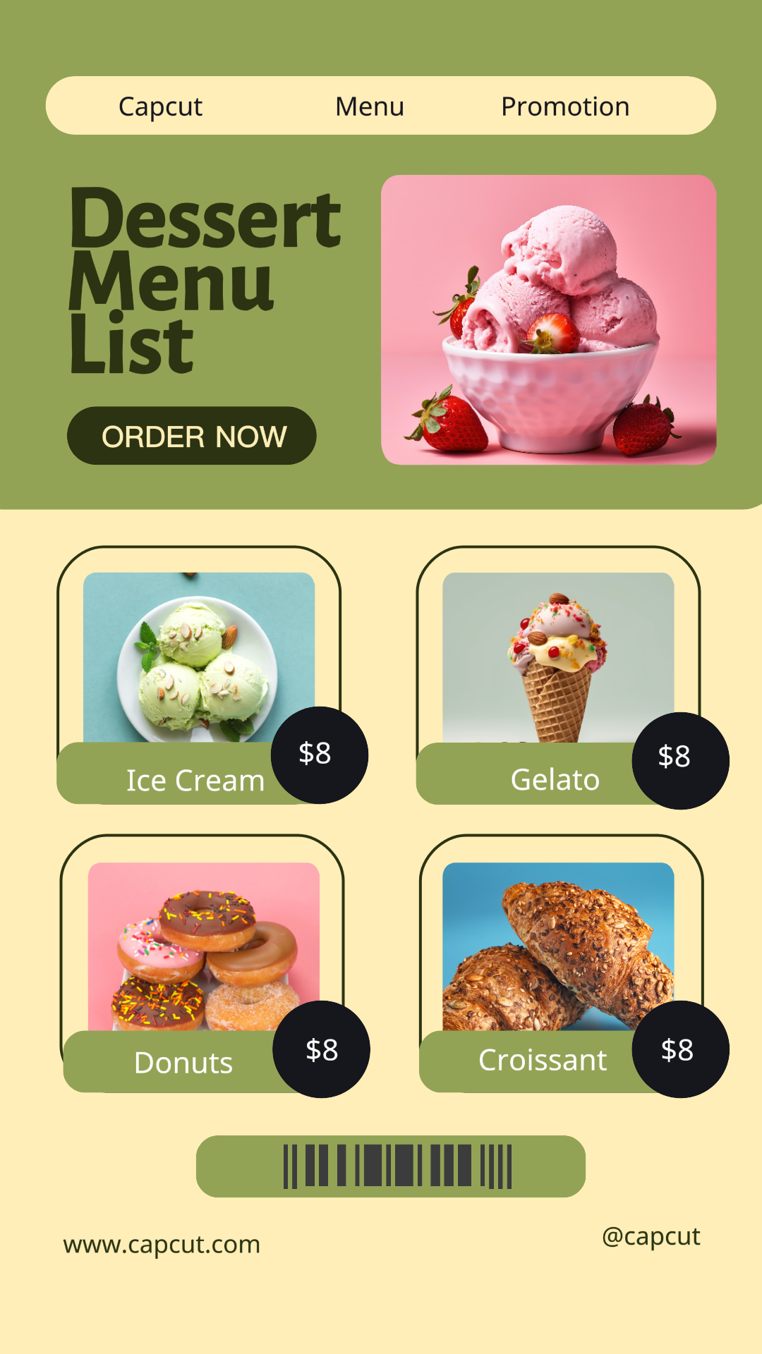 Food Product Price List Modern Instagram Story