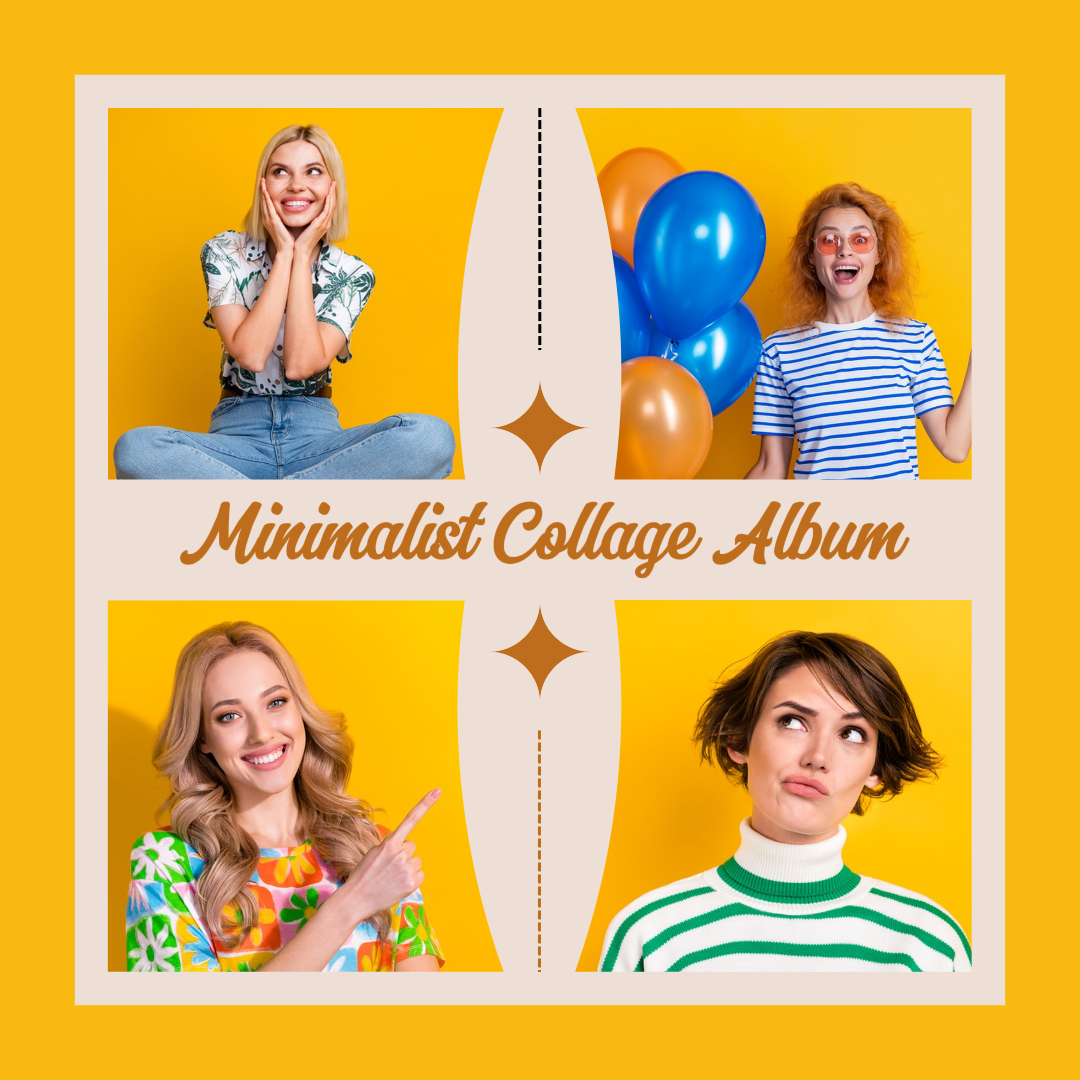 Collage minimalista Póster creativo Álbum de fotos personal de Instagram Naranja