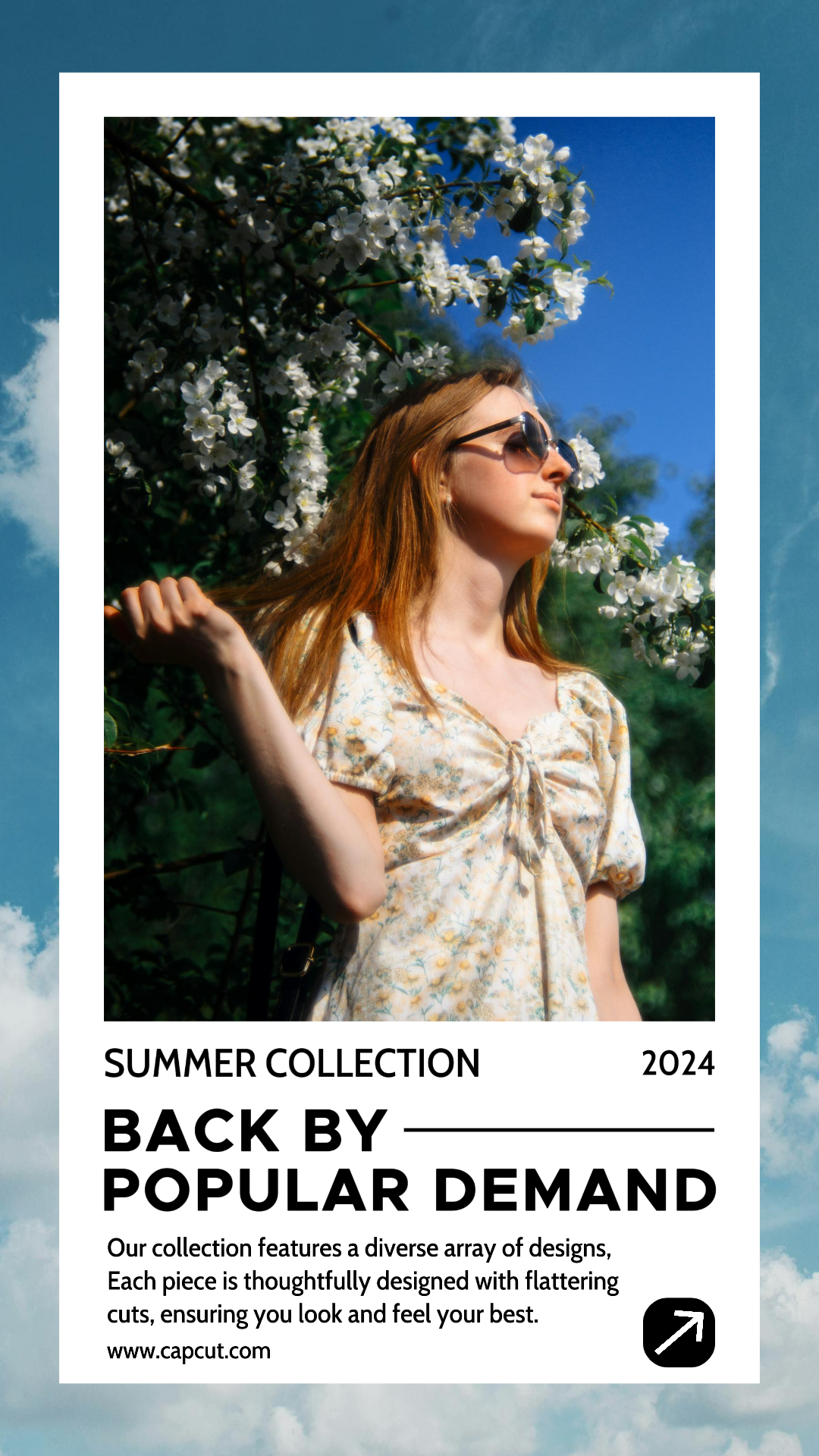 Kleidung und Schuhe floral Kleid Produkt-Display instagram Geschichte Himmel Hintergrund