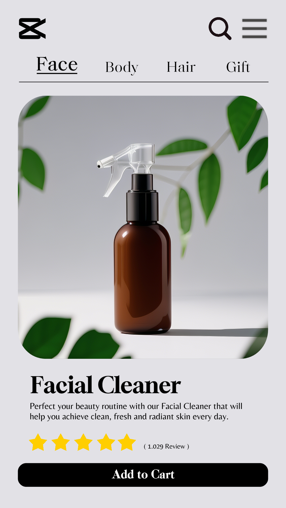 Beauty Care Facial Cleaner Instagram Story