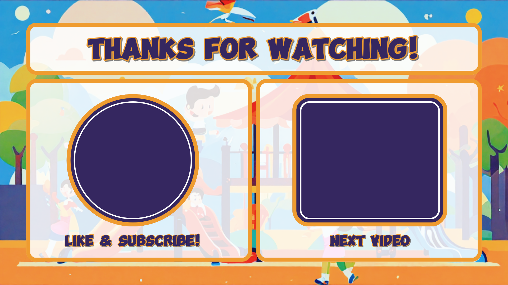 Pantalla final de Youtube sin marketing para niños