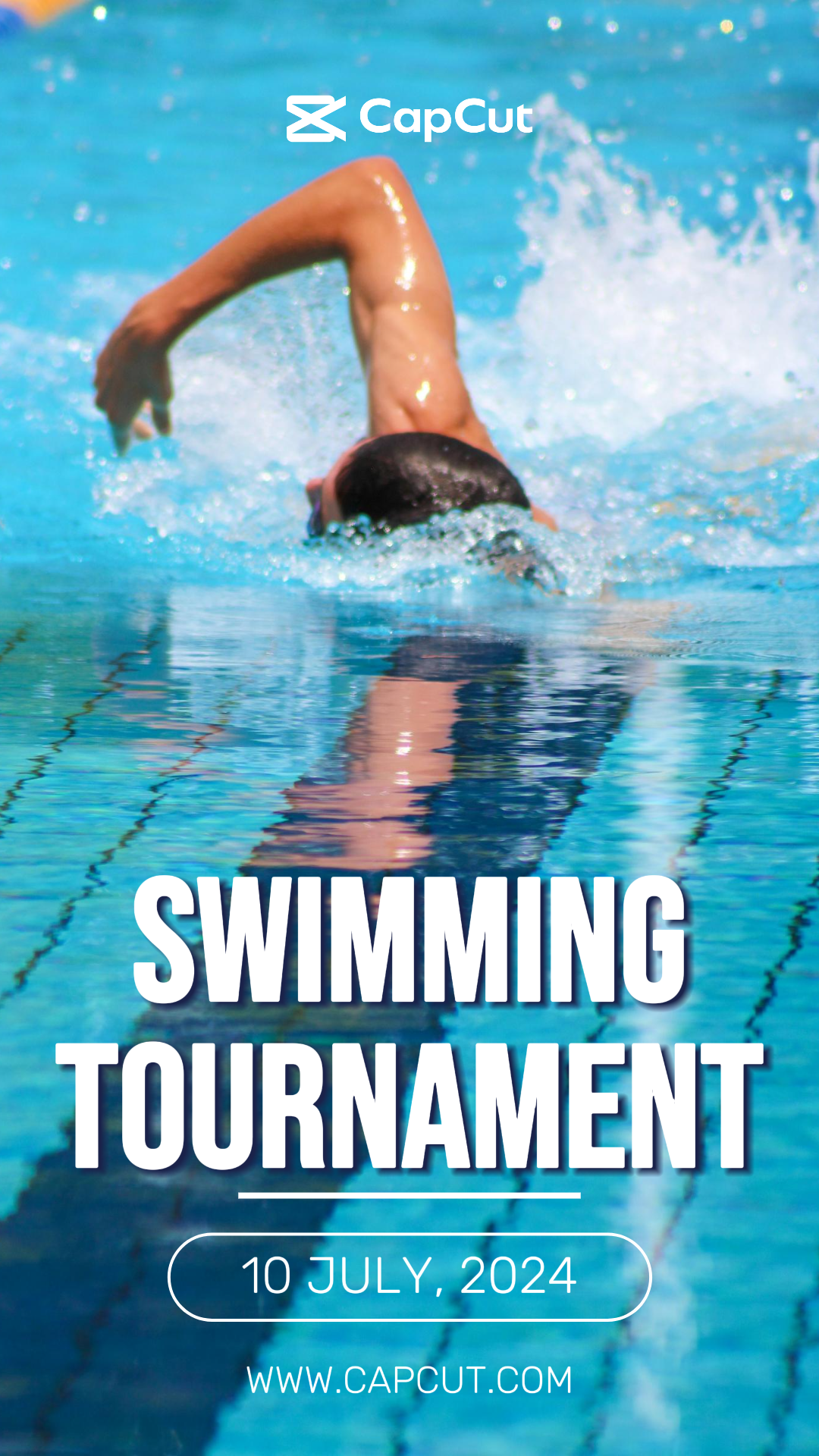 Sport und Match Marketing Poster Schwimmen Instagram Story blau