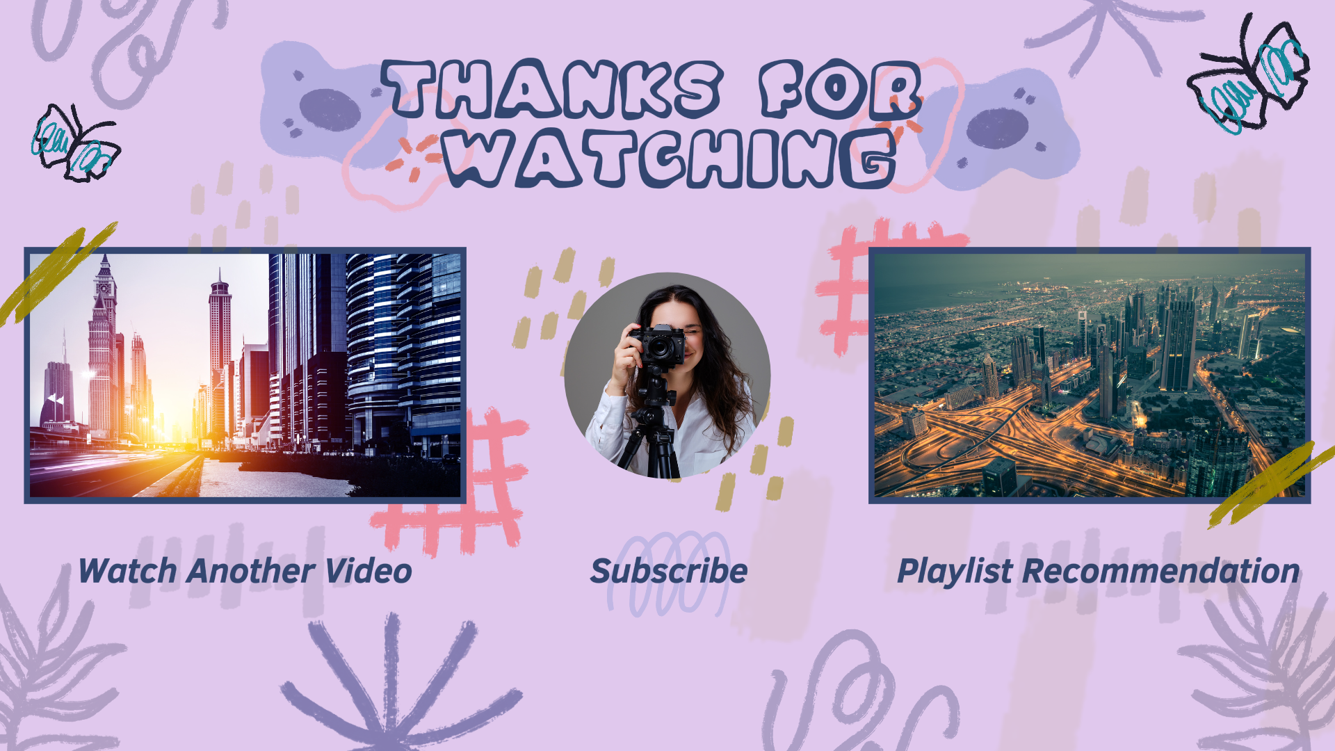 Non-Marketing Youtube Endscreen - Aesthetic Purple