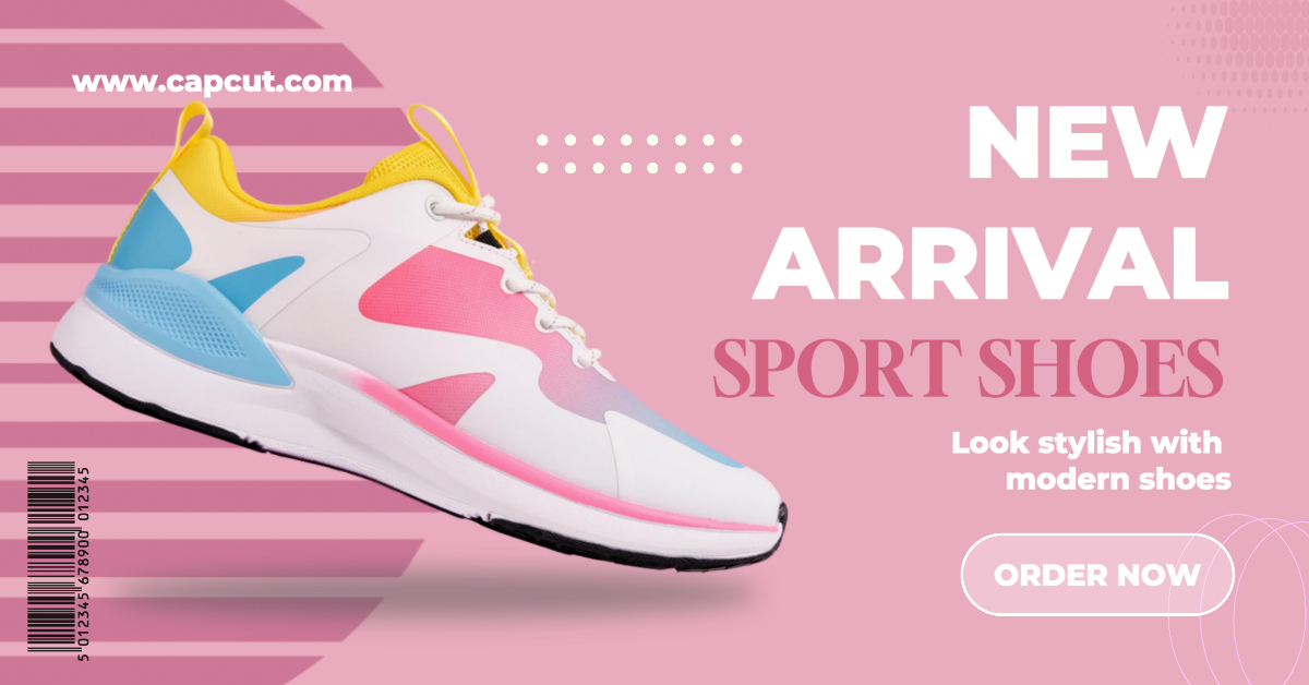 Iklan Facebook Pakaian dan sepatu mempromosikan iklan aplikasi Facebook merah muda dan putih