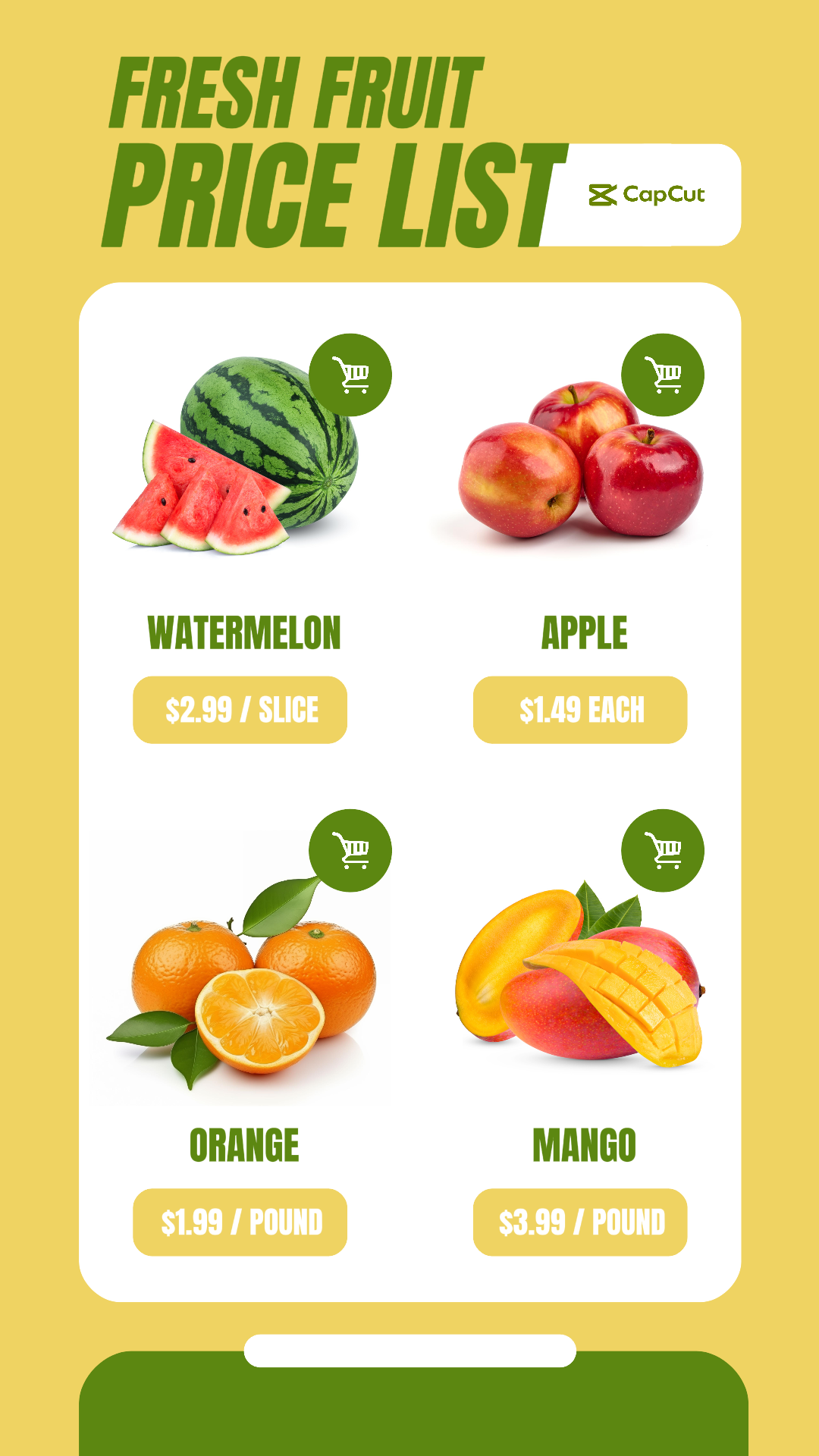 Food Fruits Pricelist Instagram Story Modern