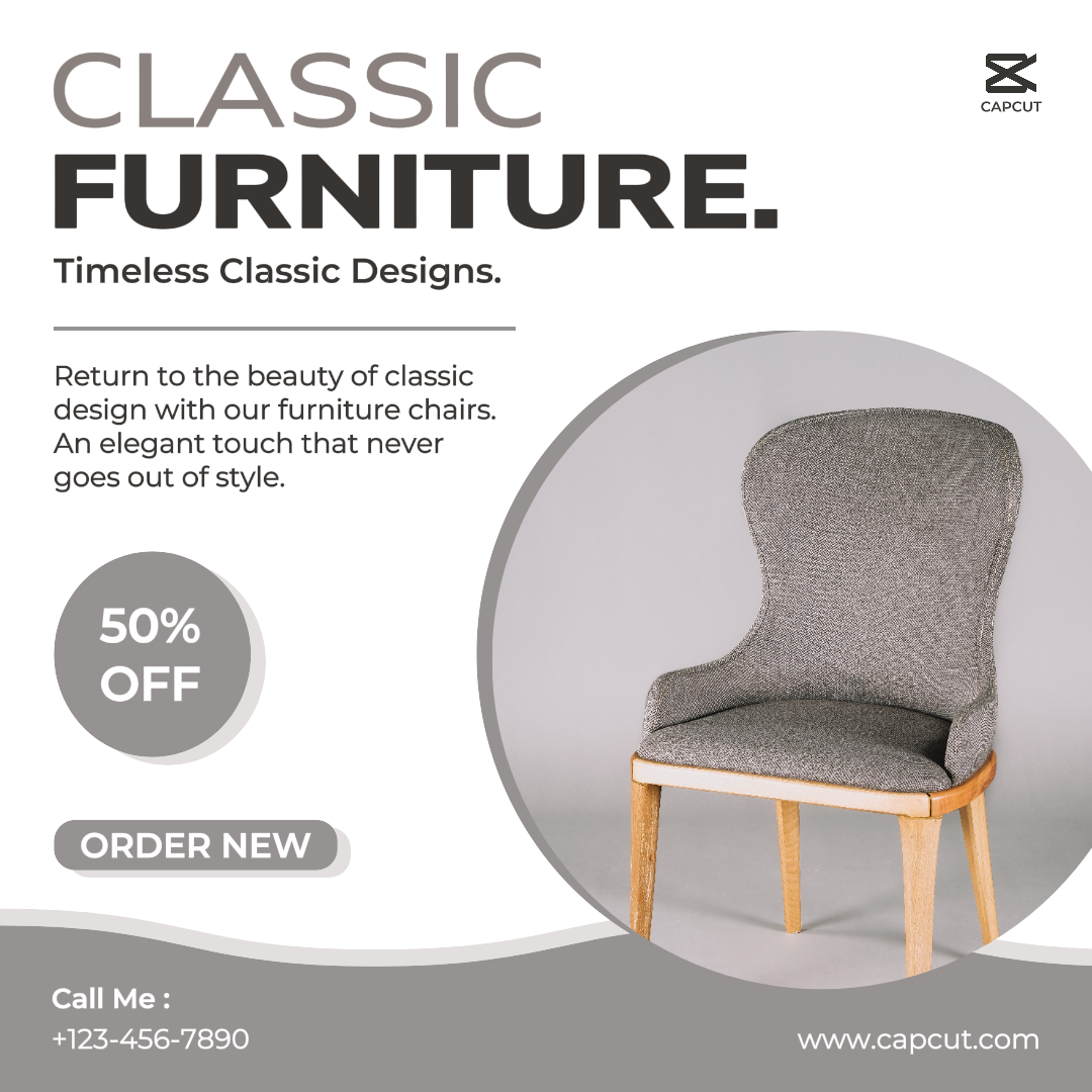 Silla de muebles Promoción minimalista Publicación de Instagram