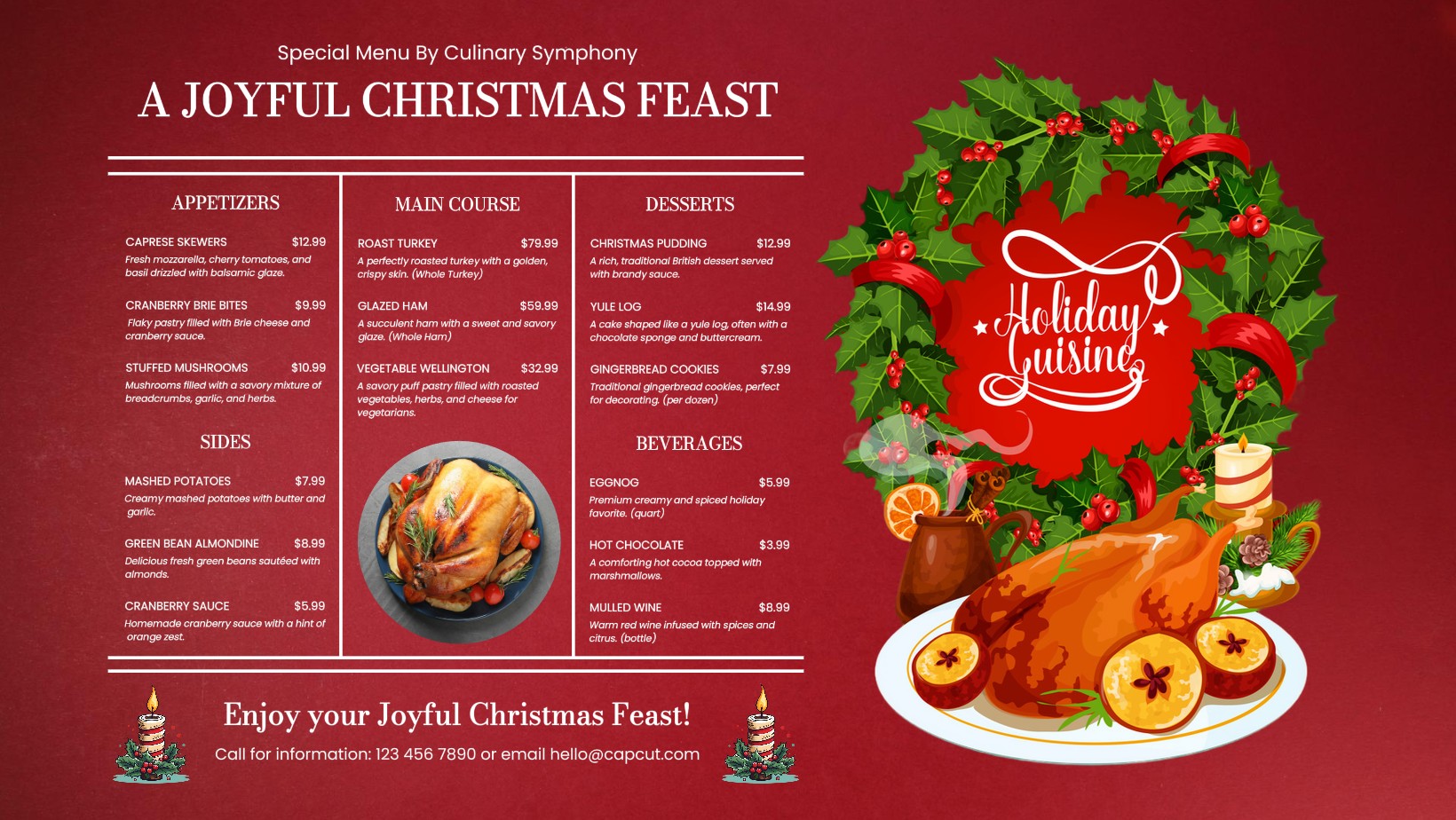  Menú De Comida De Fiesta De Navidad Portada De Facebook