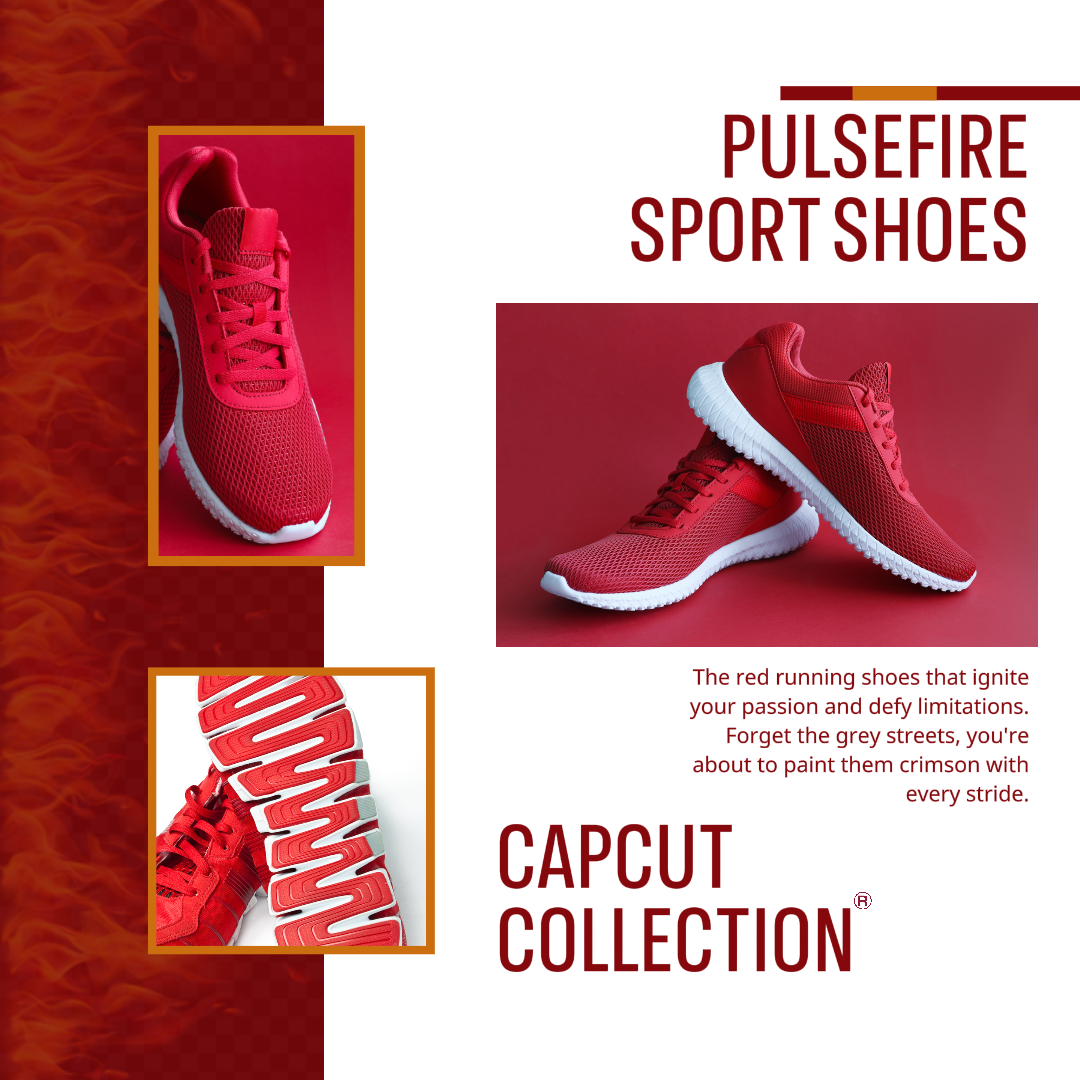 Red Running Sport Shoes Instagram Post