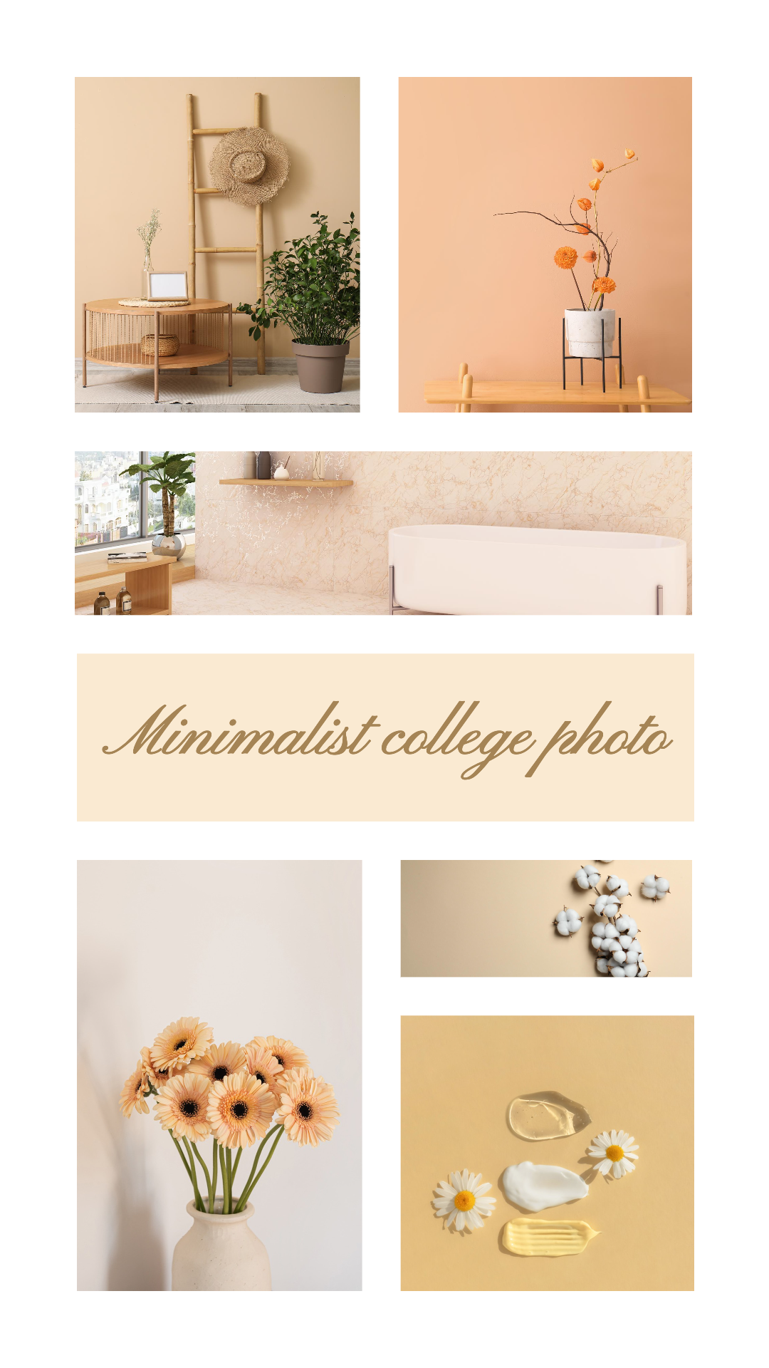 minimalist collage creative instagram story personal photo album beige