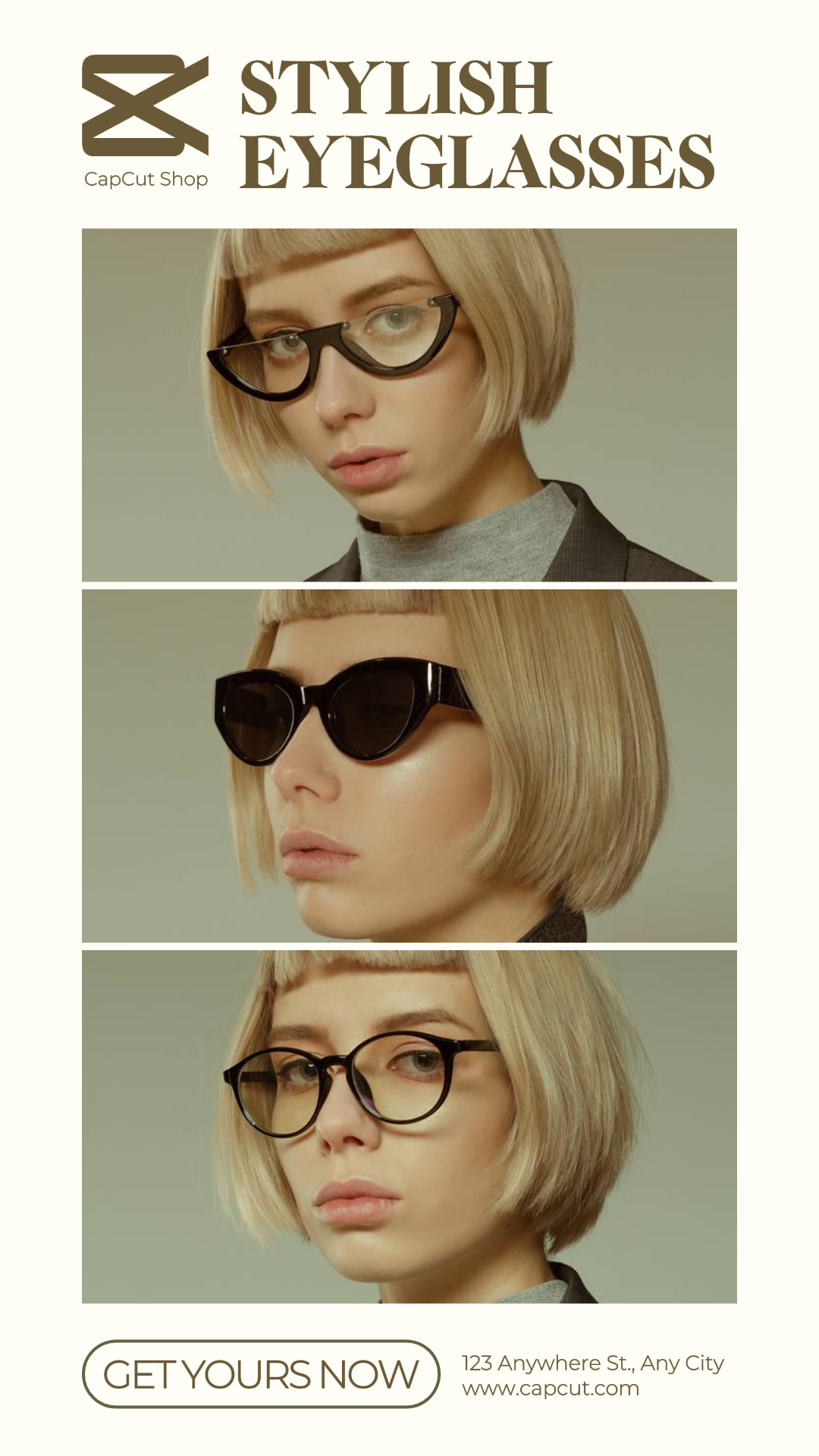 Minimalist Collage - Marketing Poster Instagram Story Jewelry and Accessories Eyeglasses