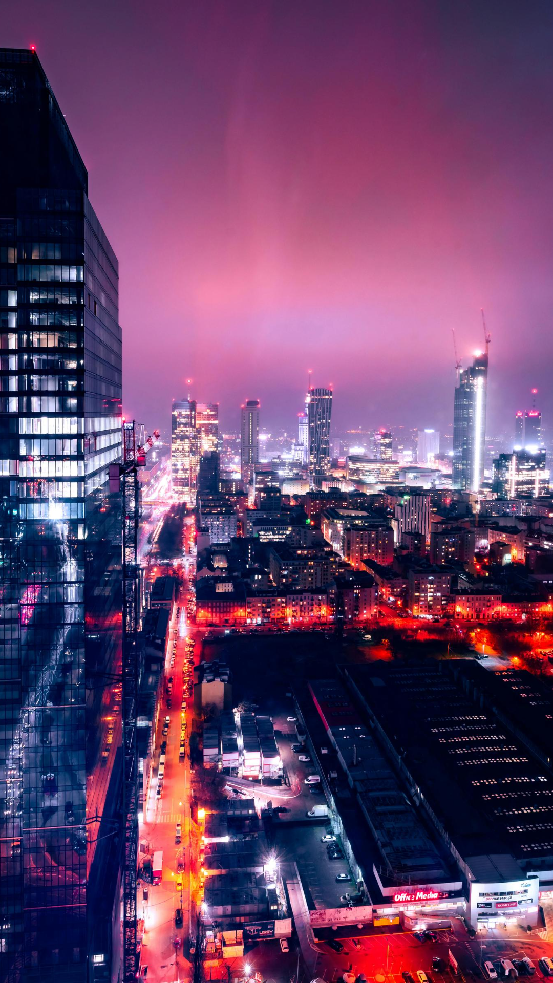 Papel de parede criativo cartaz cenário noite cidade