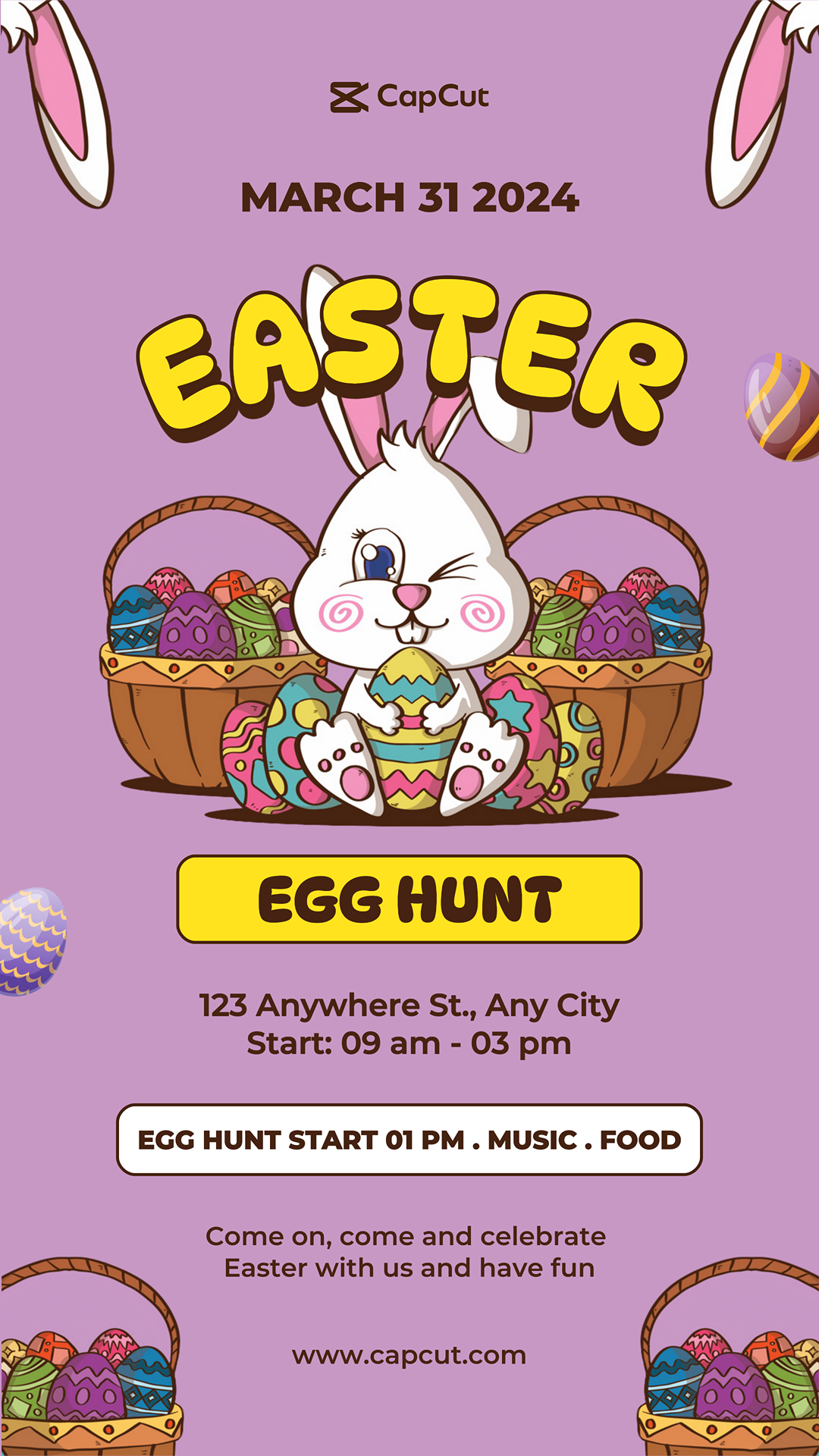 Easter Creative Posters Event Announcement Egg Hunt instagram story