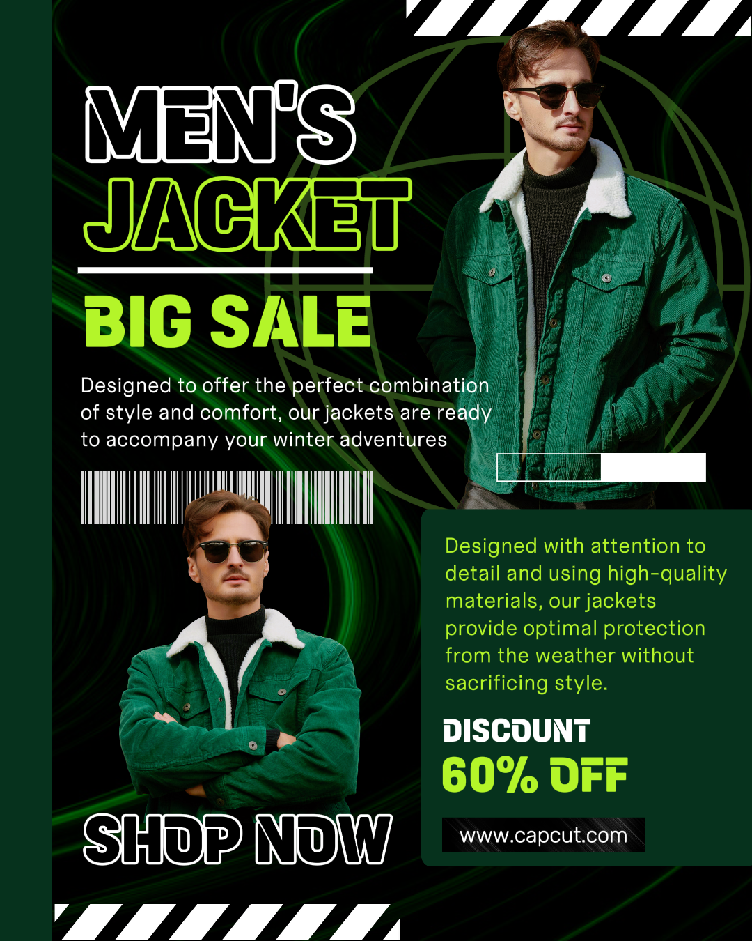 Rebajas De Moda Instagram Retrato Streetwear Negro Verde