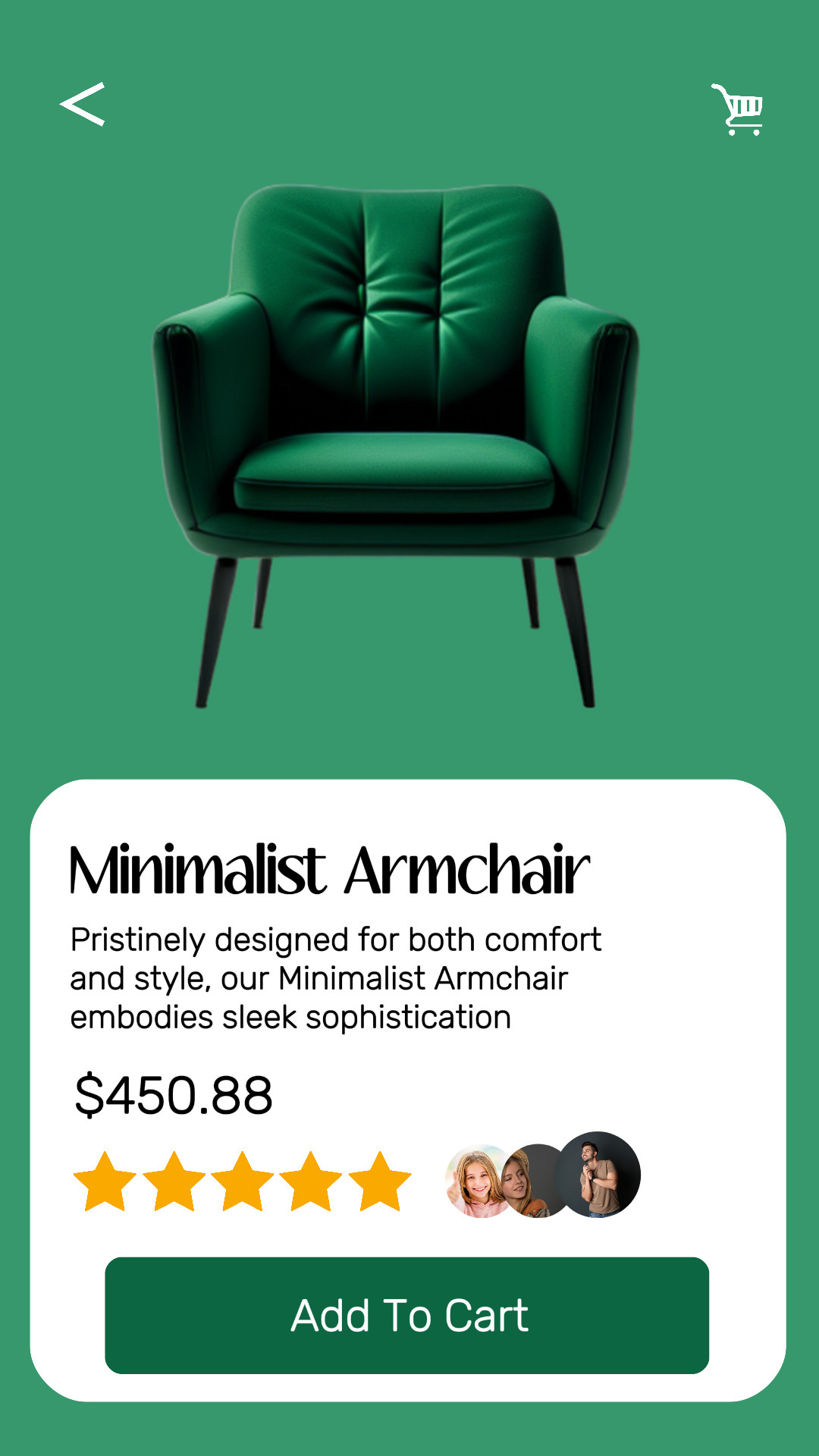 História Minimalista da Poltrona Verde no Instagram