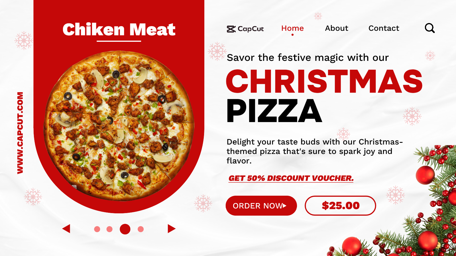 Post do Twitter do menu de comida de Natal