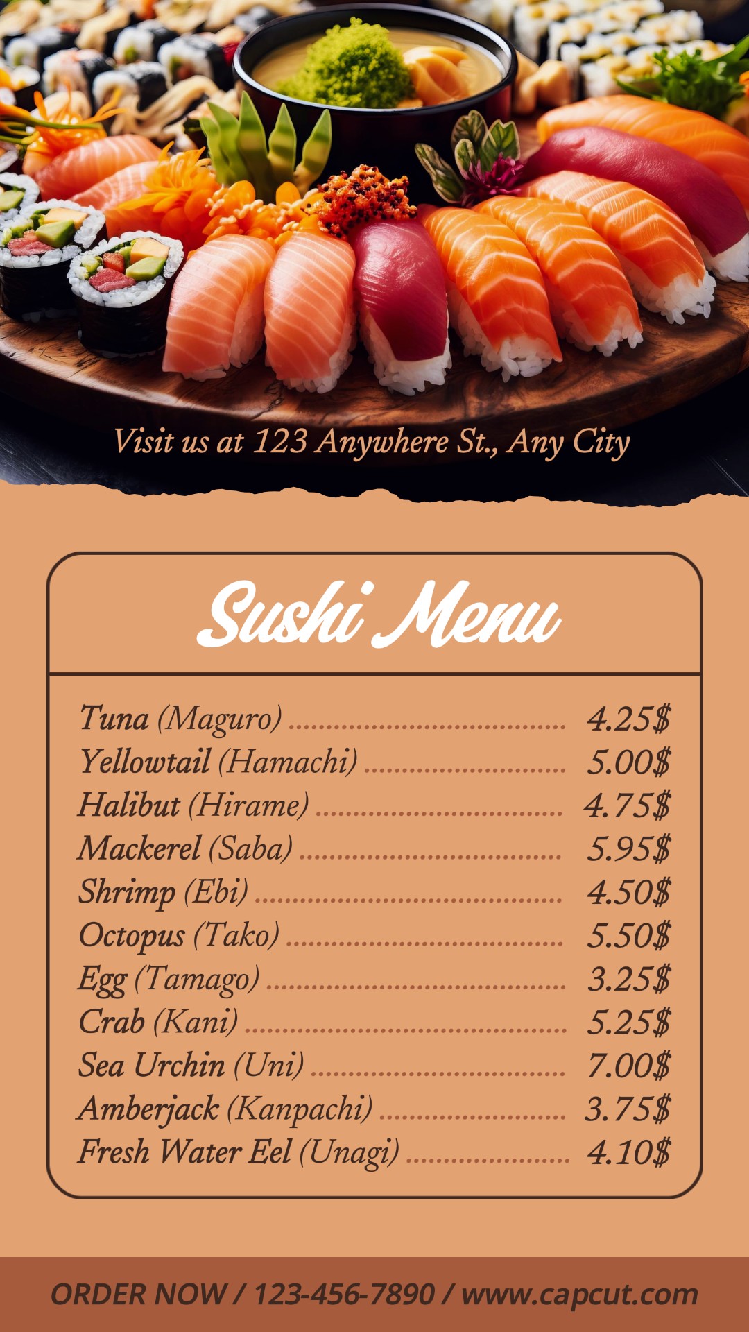 Food Sushi Menu Instagram Stories
