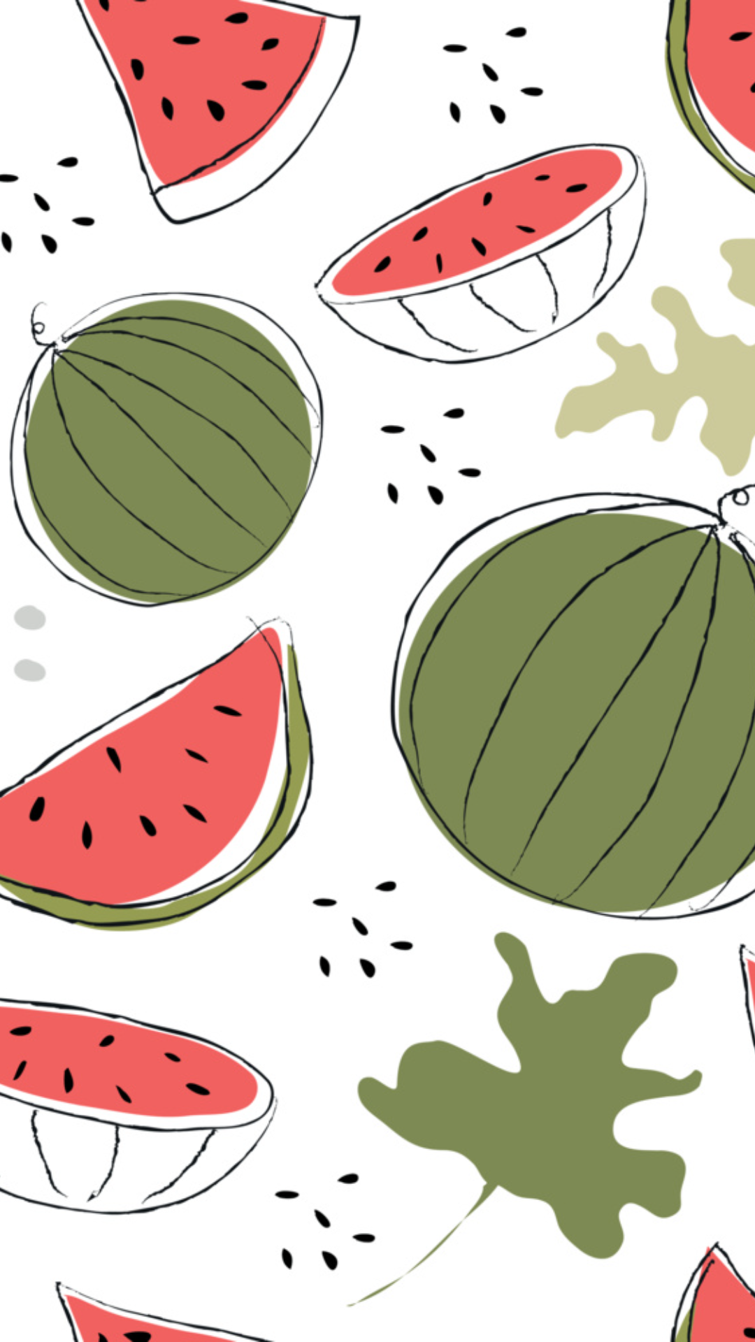 Allgemeines Hintergrundbild Instagram Story Wassermelone Animation mit Stück darauf 