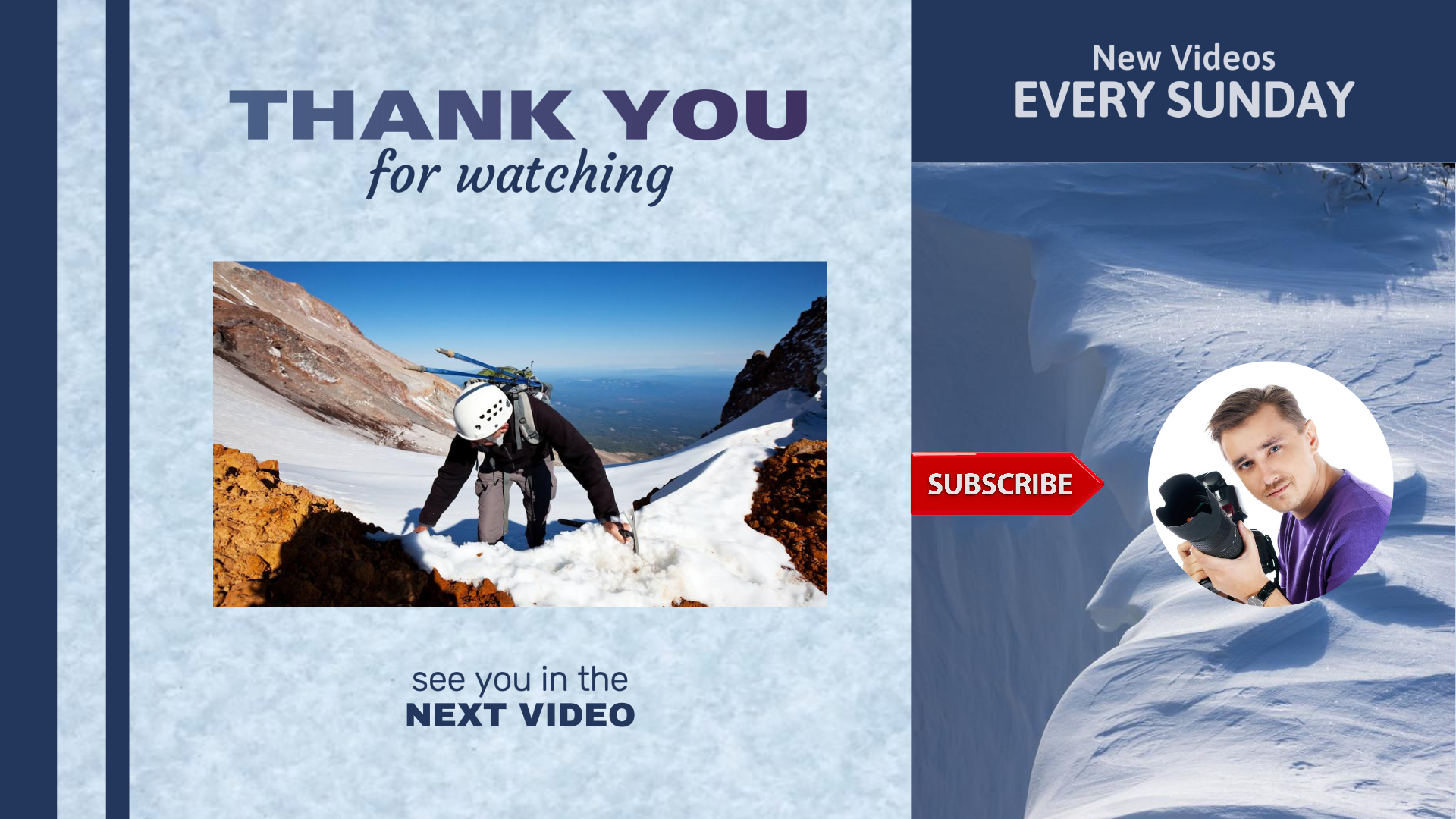 Pantalla final de Youtube sin marketing Azul minimalista