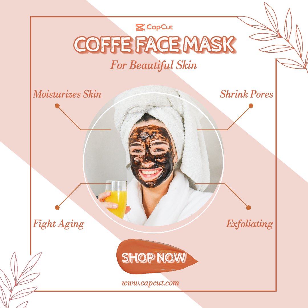 Máscara facial Cofee Exibição do produto Instagram Post