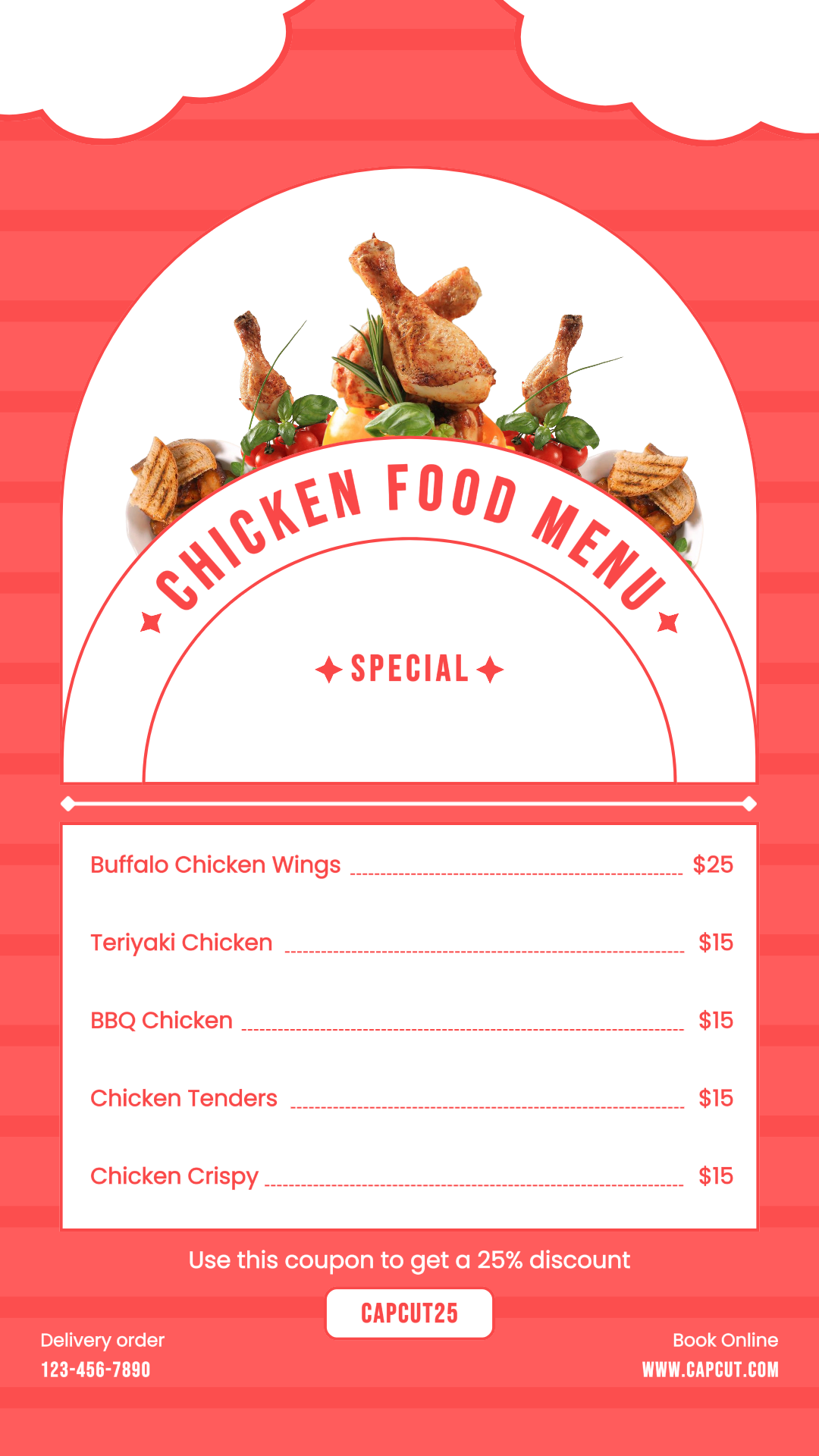 치킨 푸드 메뉴 템플릿 인스타그램 스토리