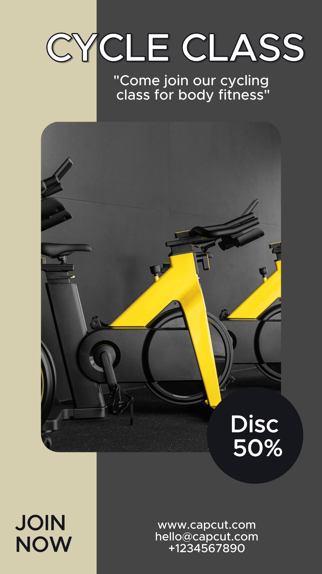 Workout and fitness Marketing Poster Instagram Story Cycle Class